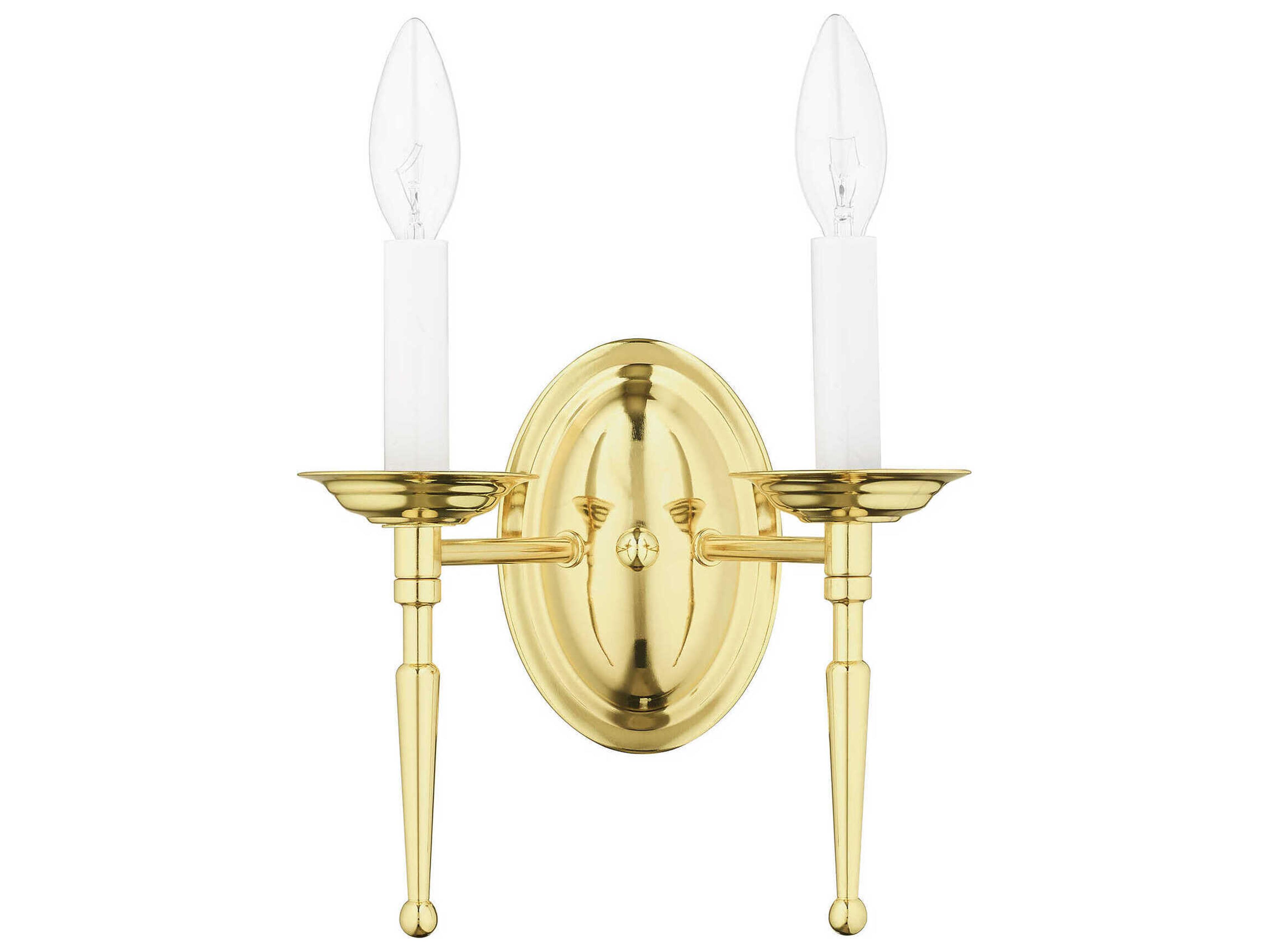 Livex Lighting Williamsburgh 2-Light Polished Brass Wall Sconce