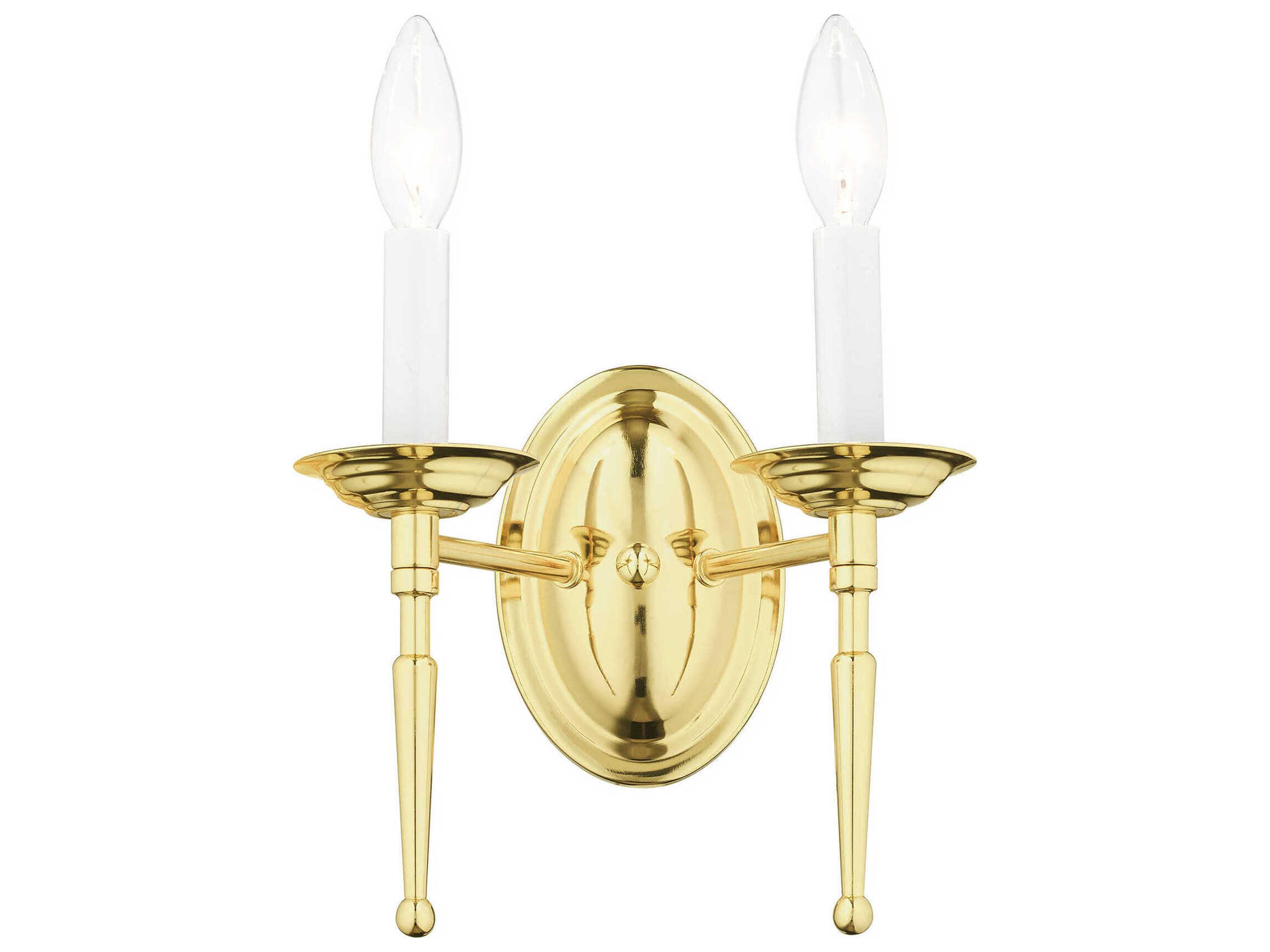 Livex Lighting Williamsburgh 2-Light Polished Brass Wall Sconce