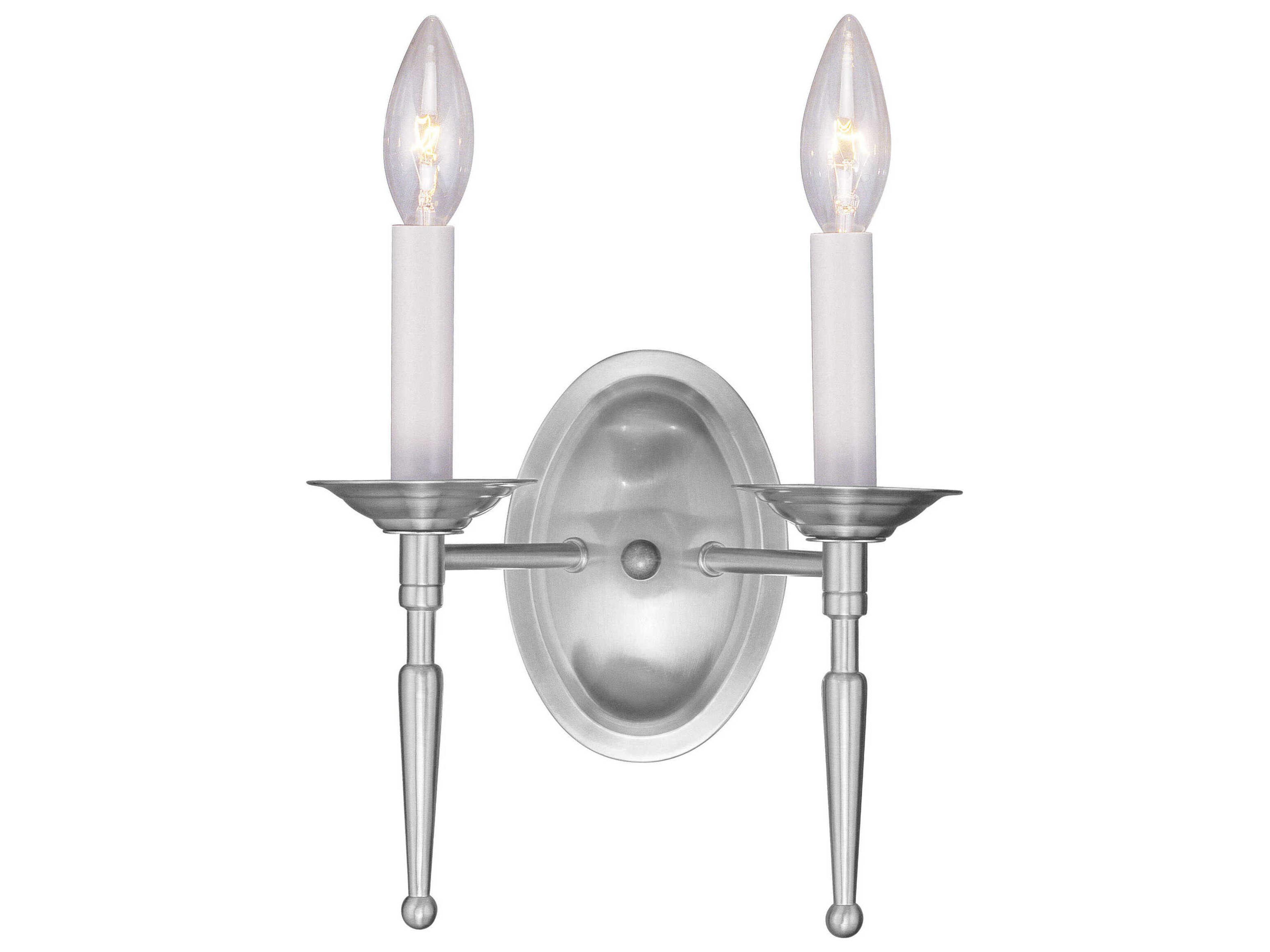 Williamsburgh 2-Light Brushed Nickel Wall Sconce