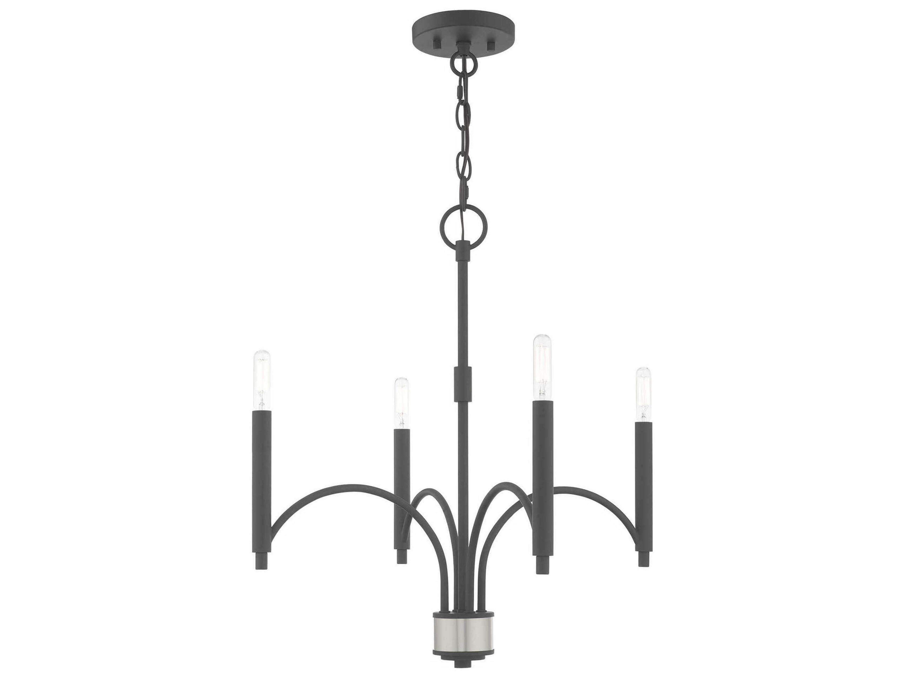 Wisteria 4-Light Scandinavian Gray Candelabra Chandelier
