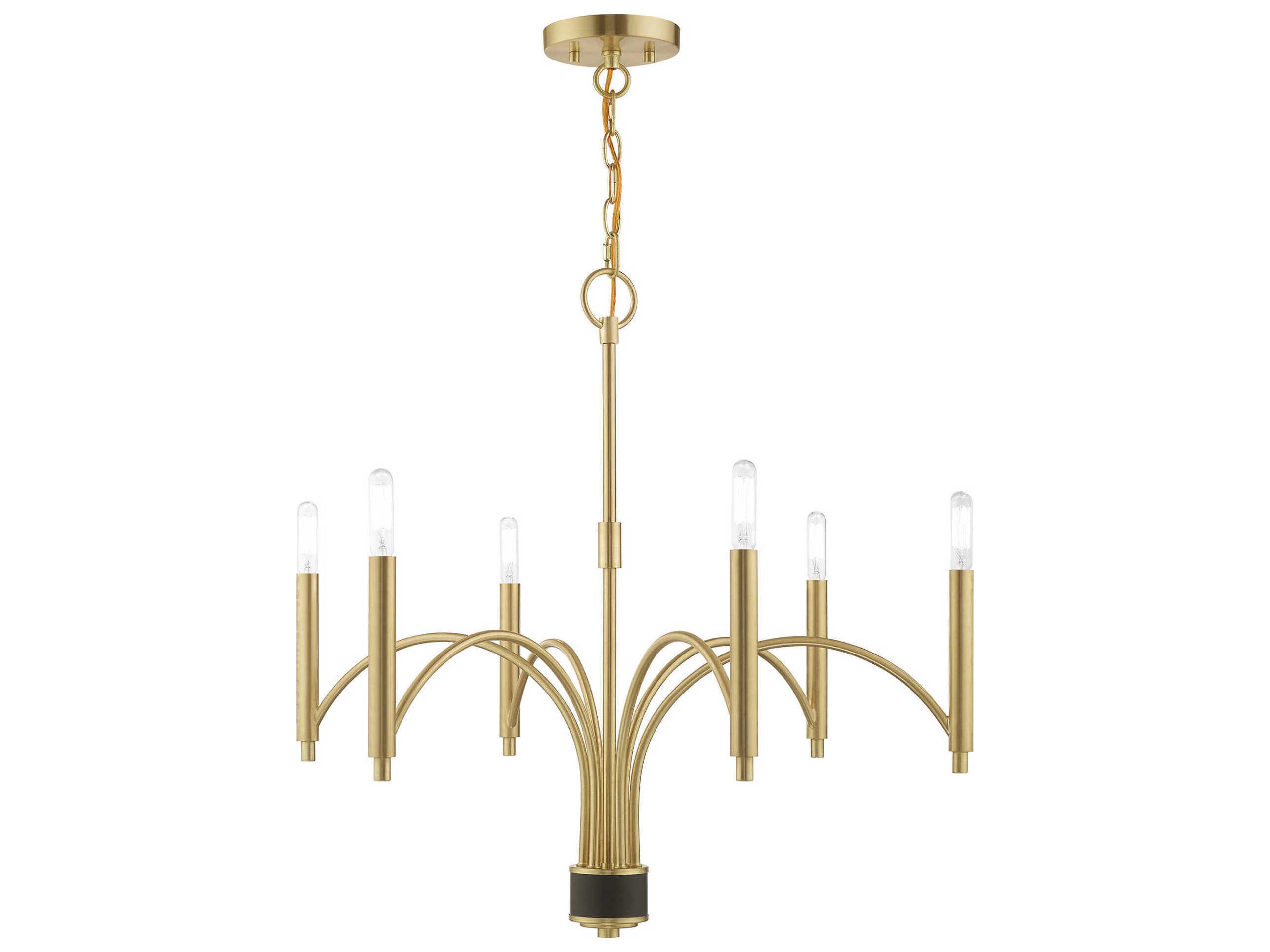 Wisteria 6-Light Satin Brass Candelabra Chandelier