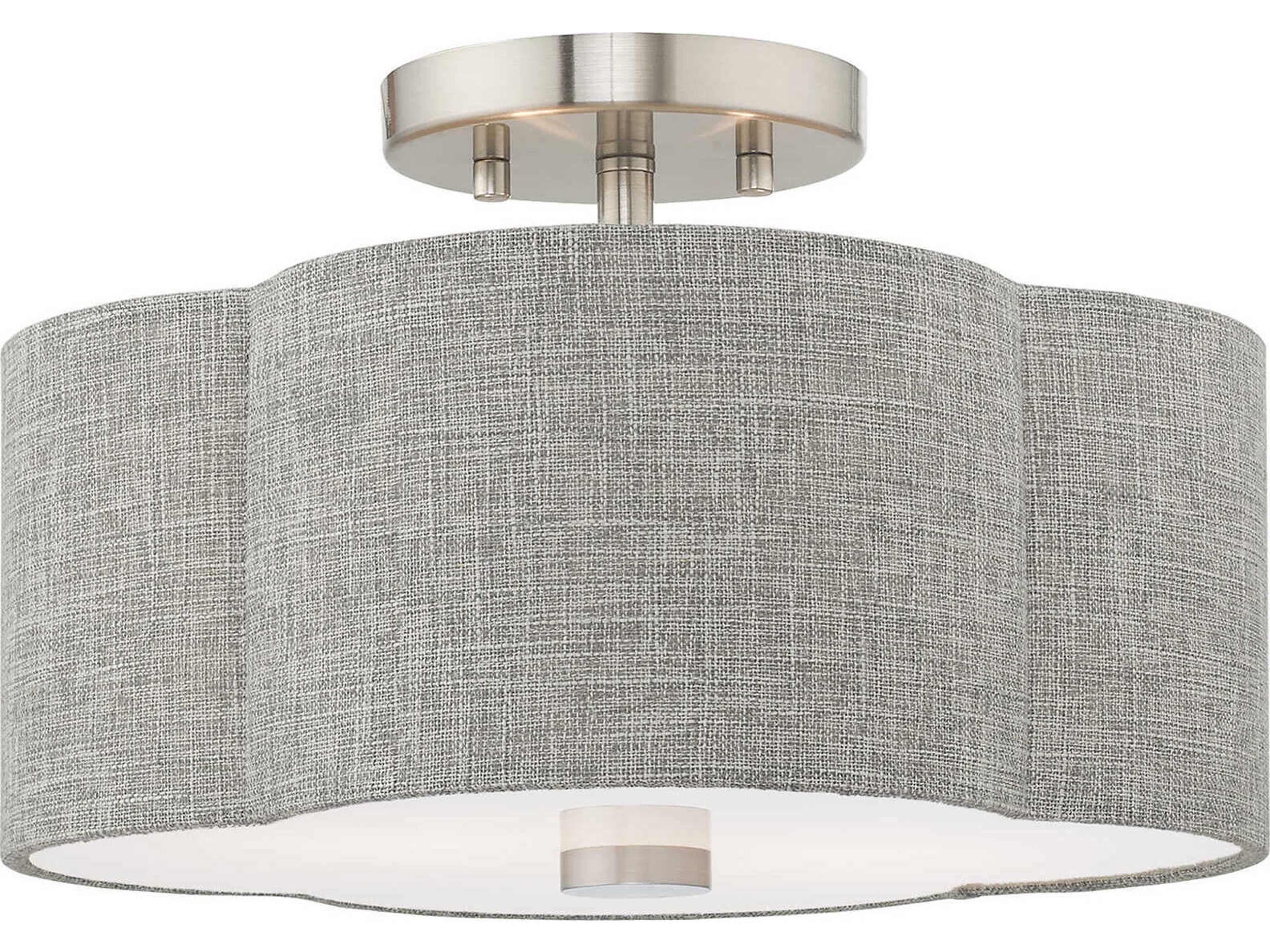 Kalmar 2-Light Brushed Nickel Semi Flush Mount