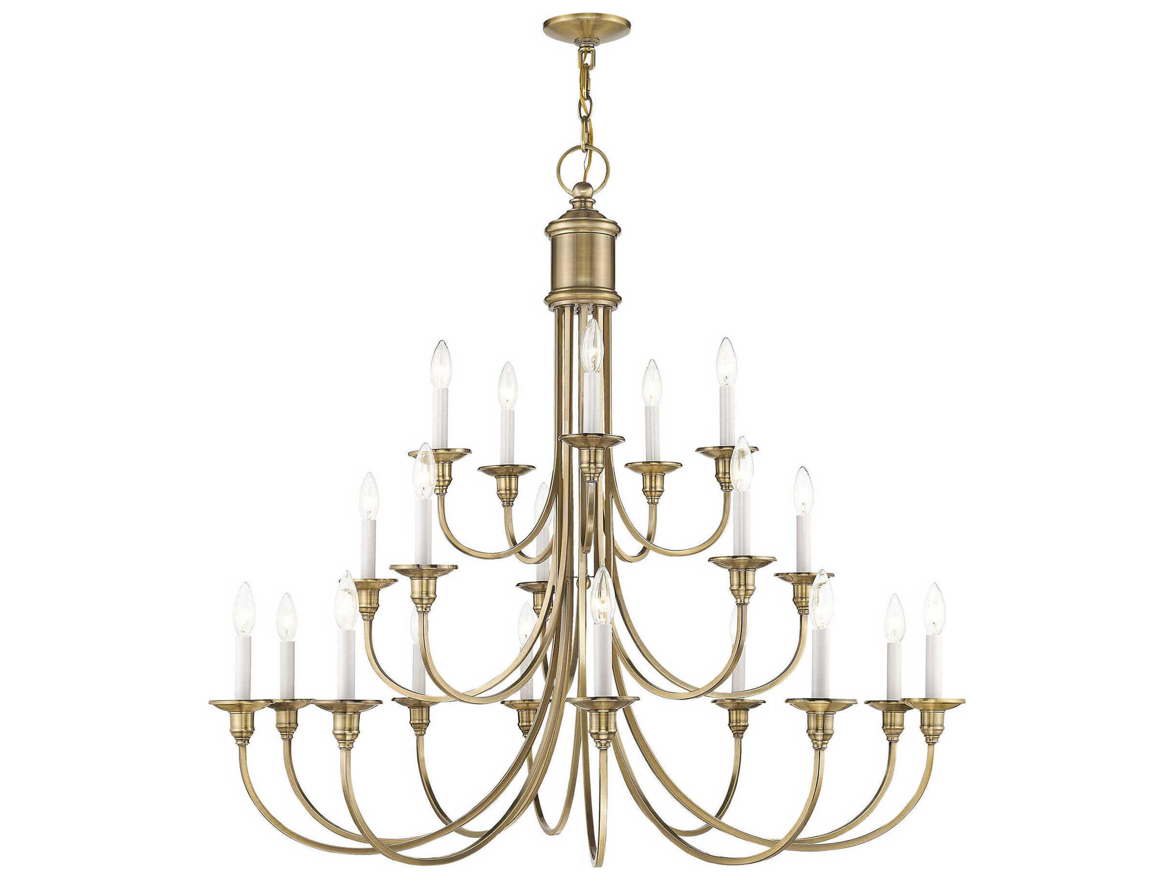Cranford 20-Light Antique Brass Candelabra Tiered Chandelier