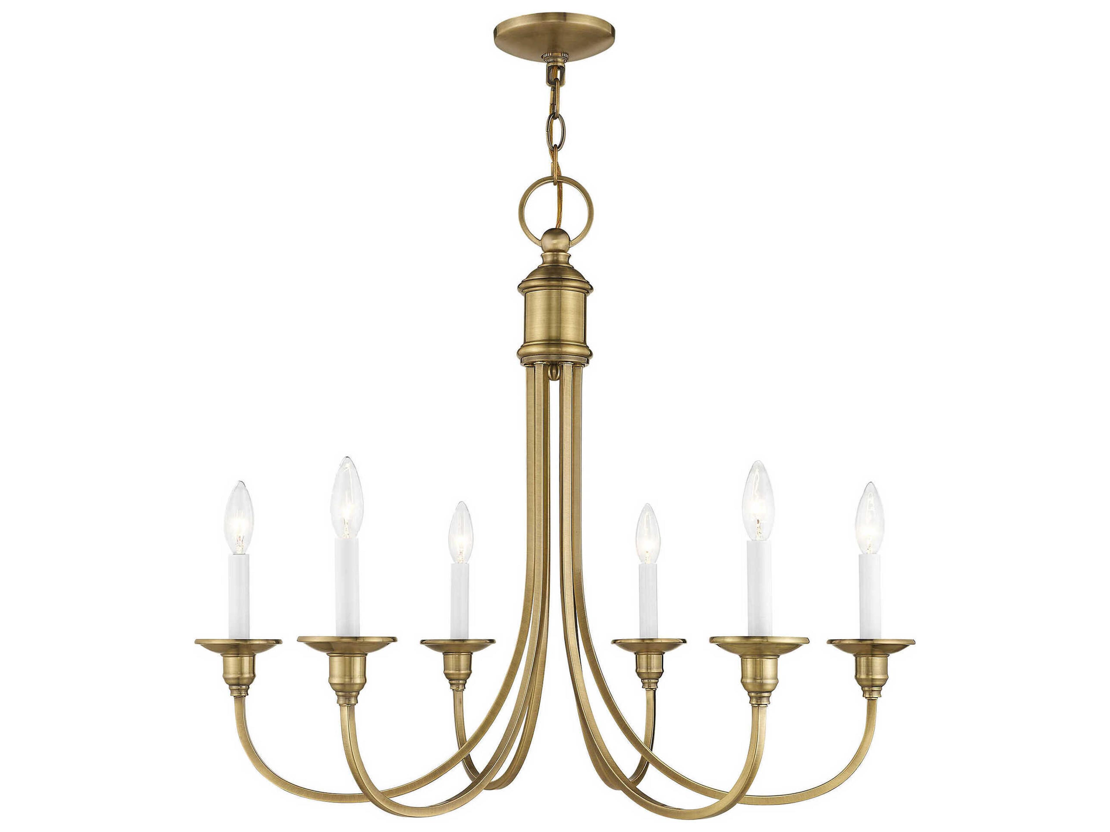 Cranford 6-Light Antique Brass Candelabra Chandelier