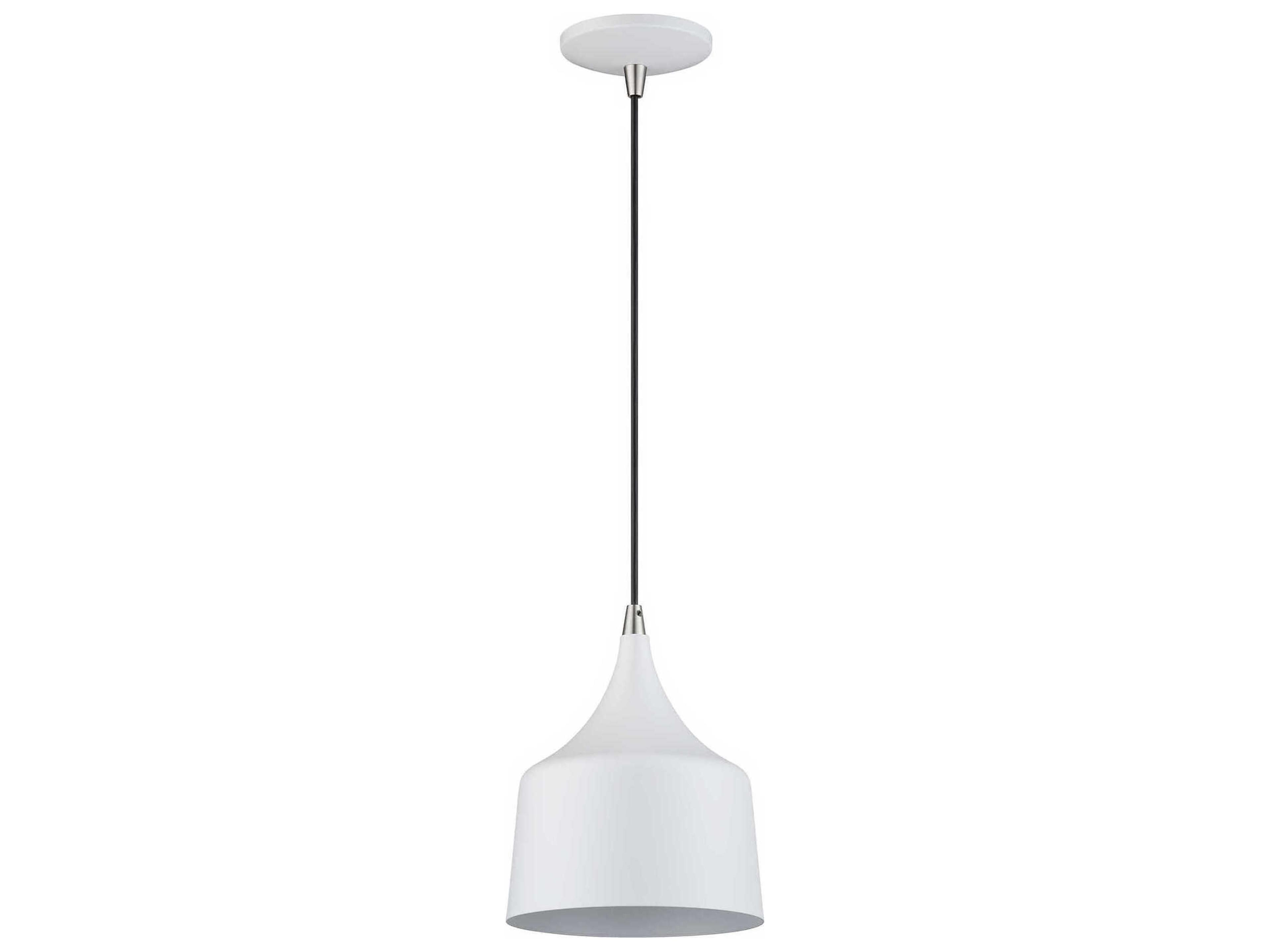 Bolita White With Brushed Nickel Accents Mini Pendant