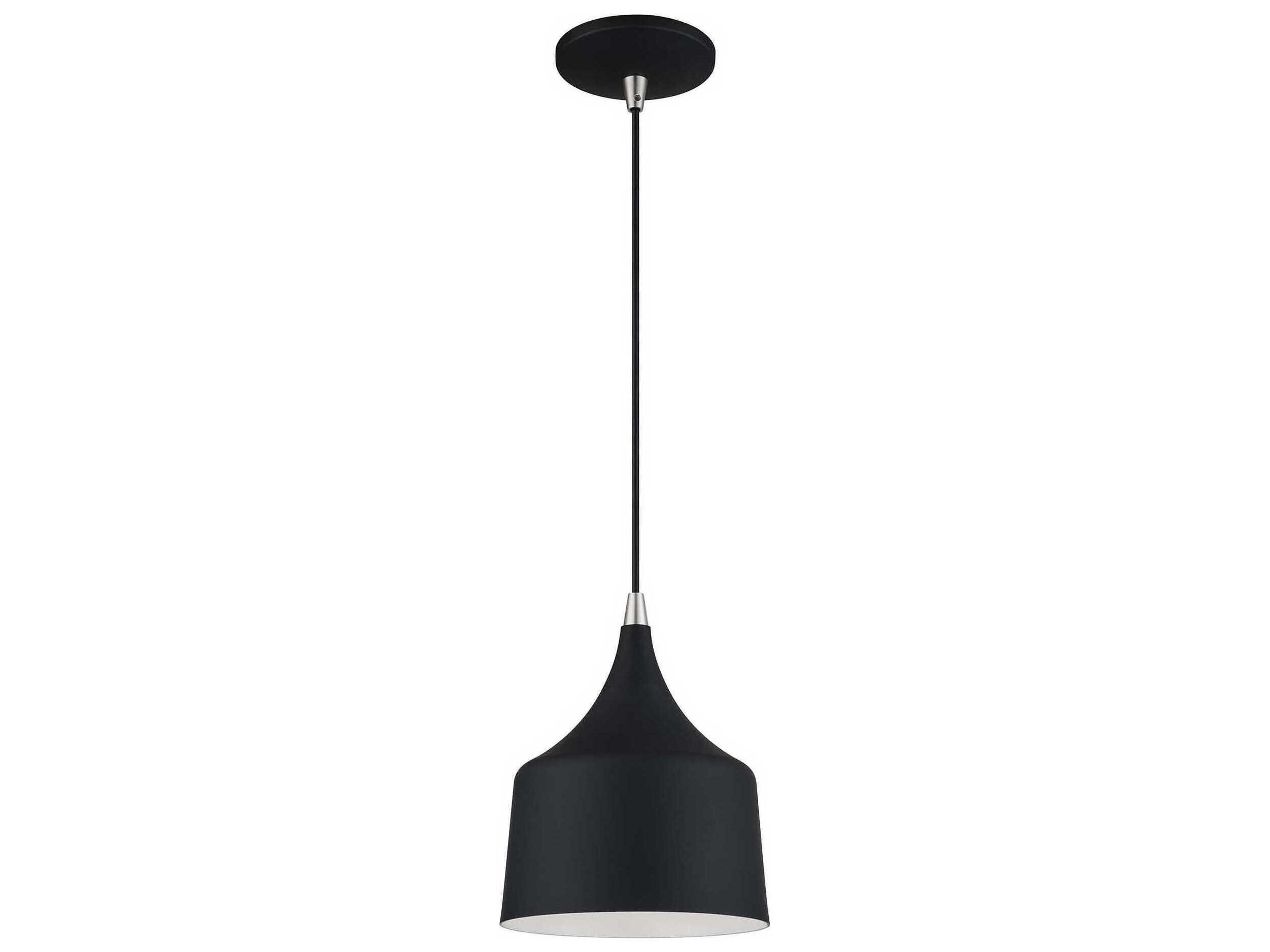 Livex Lighting Bolita Black With Brushed Nickel Accents Mini Pendant