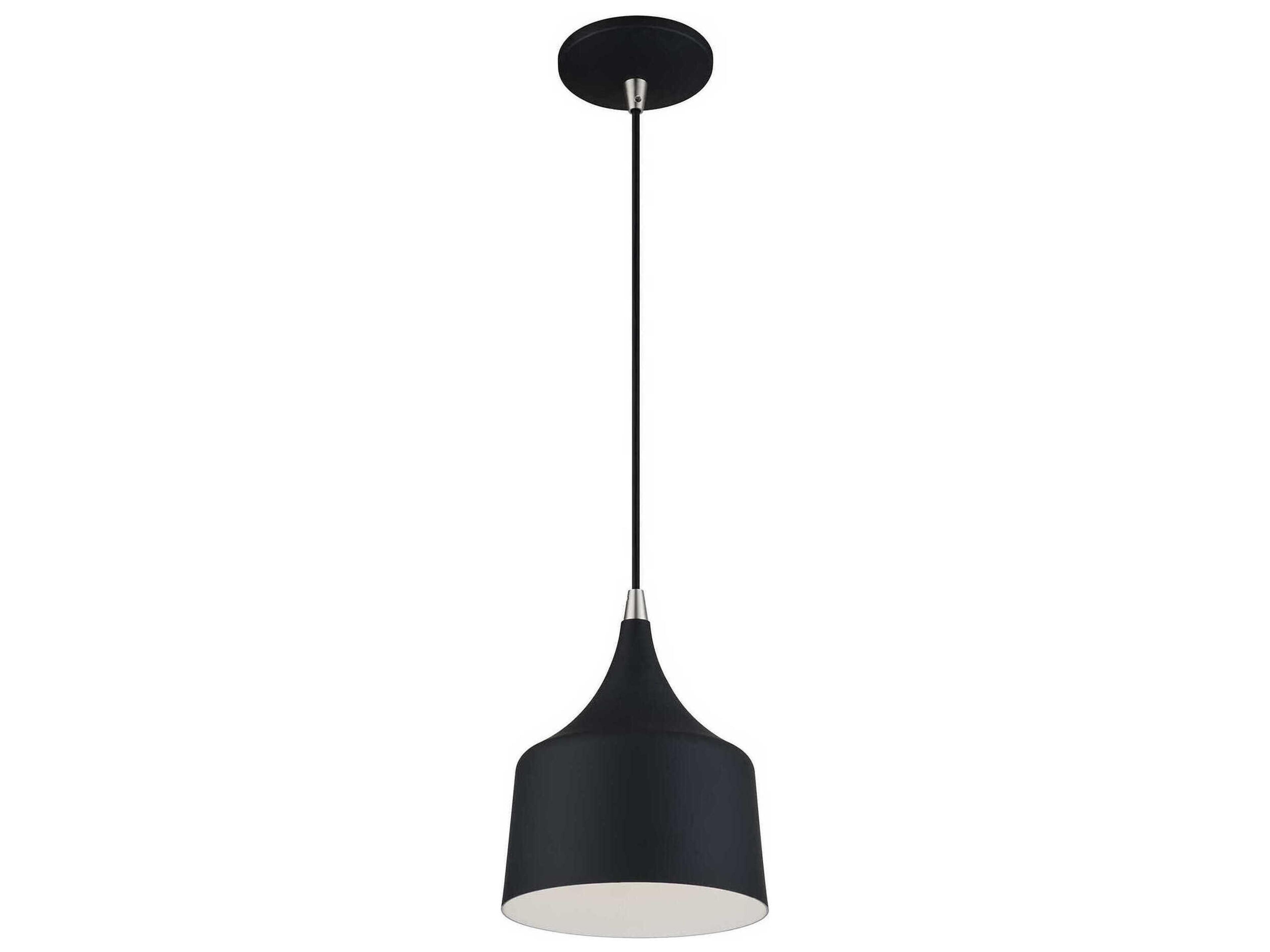 Livex Lighting Bolita Black With Brushed Nickel Accents Mini Pendant