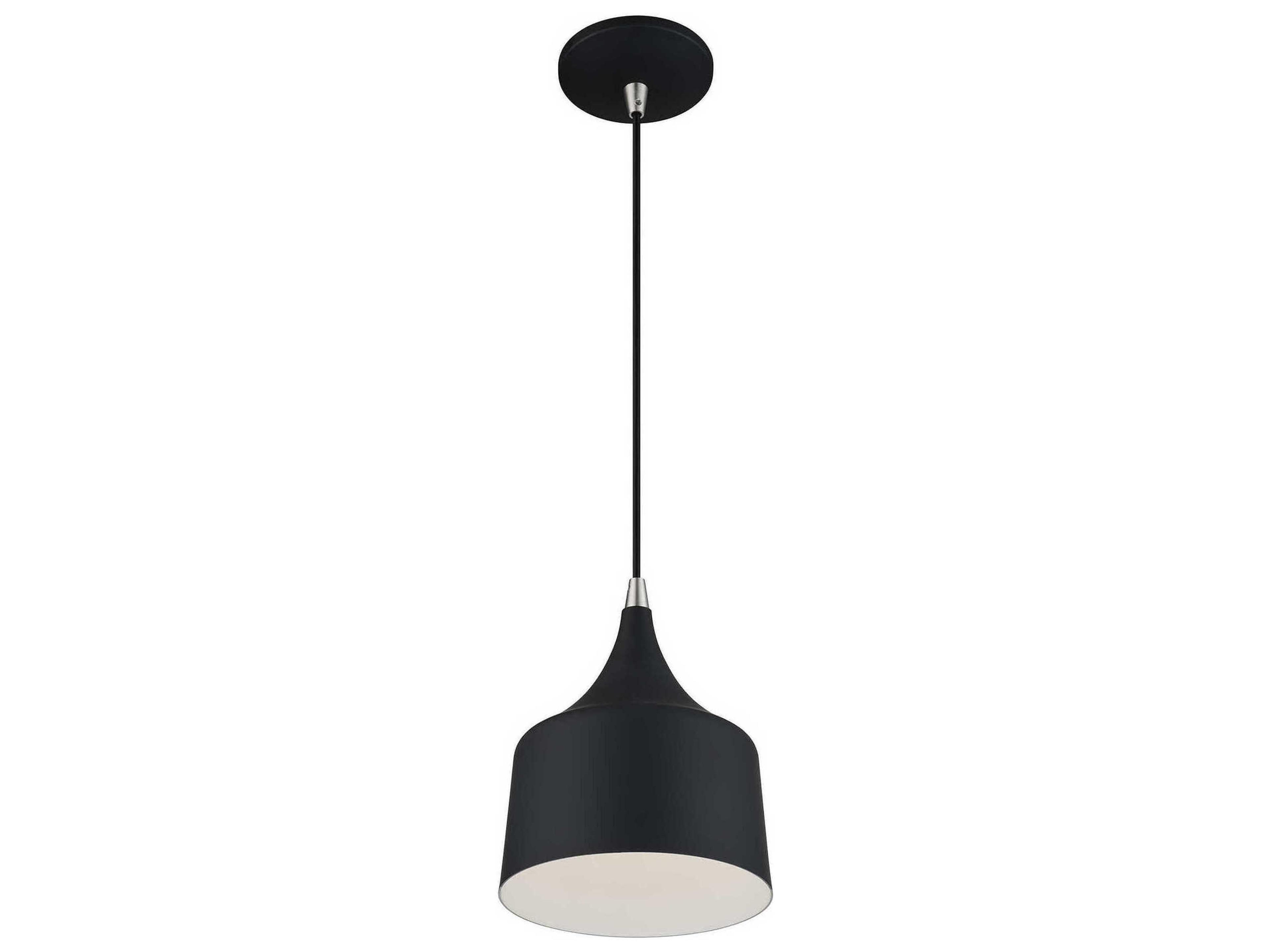 Livex Lighting Bolita Black With Brushed Nickel Accents Mini Pendant
