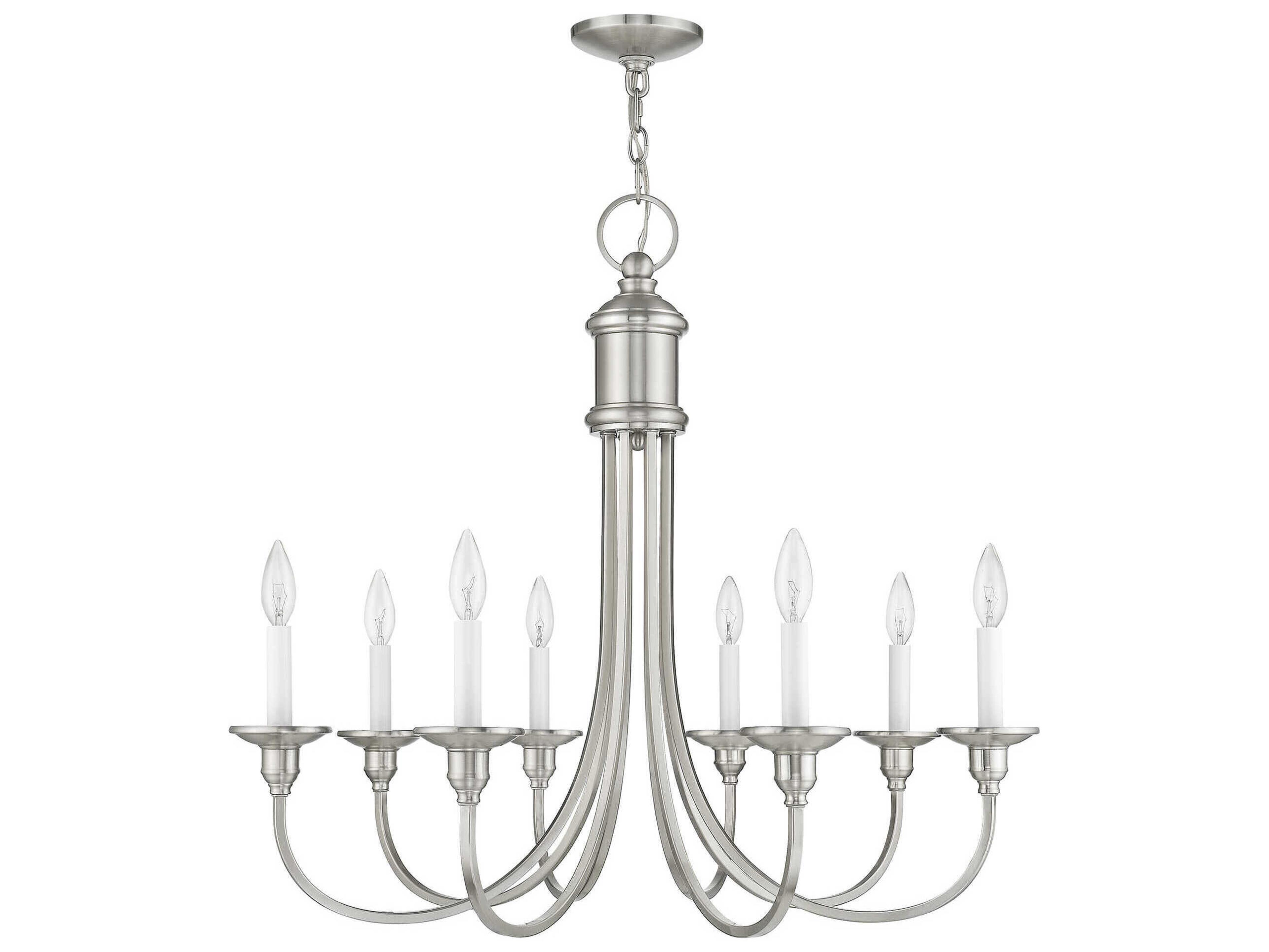 Livex Lighting Cranford 8-Light Brushed Nickel Candelabra Chandelier