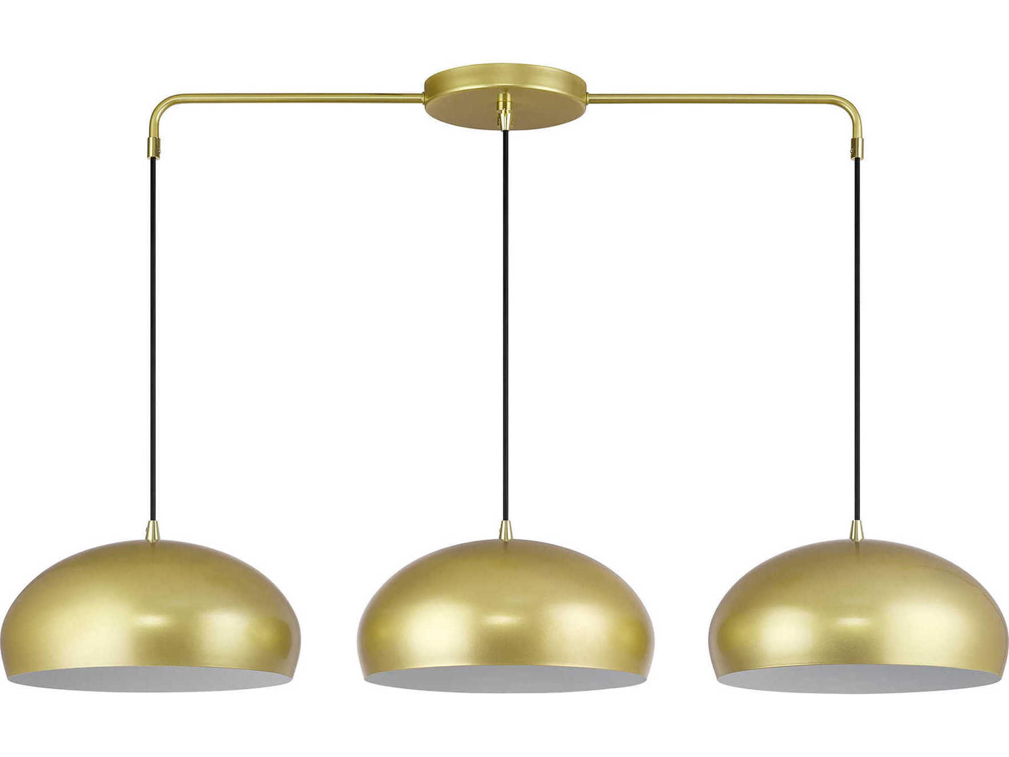 Livex Lighting Domma 3-Light Soft Gold With Polished Brass Accents Drum Island Pendant