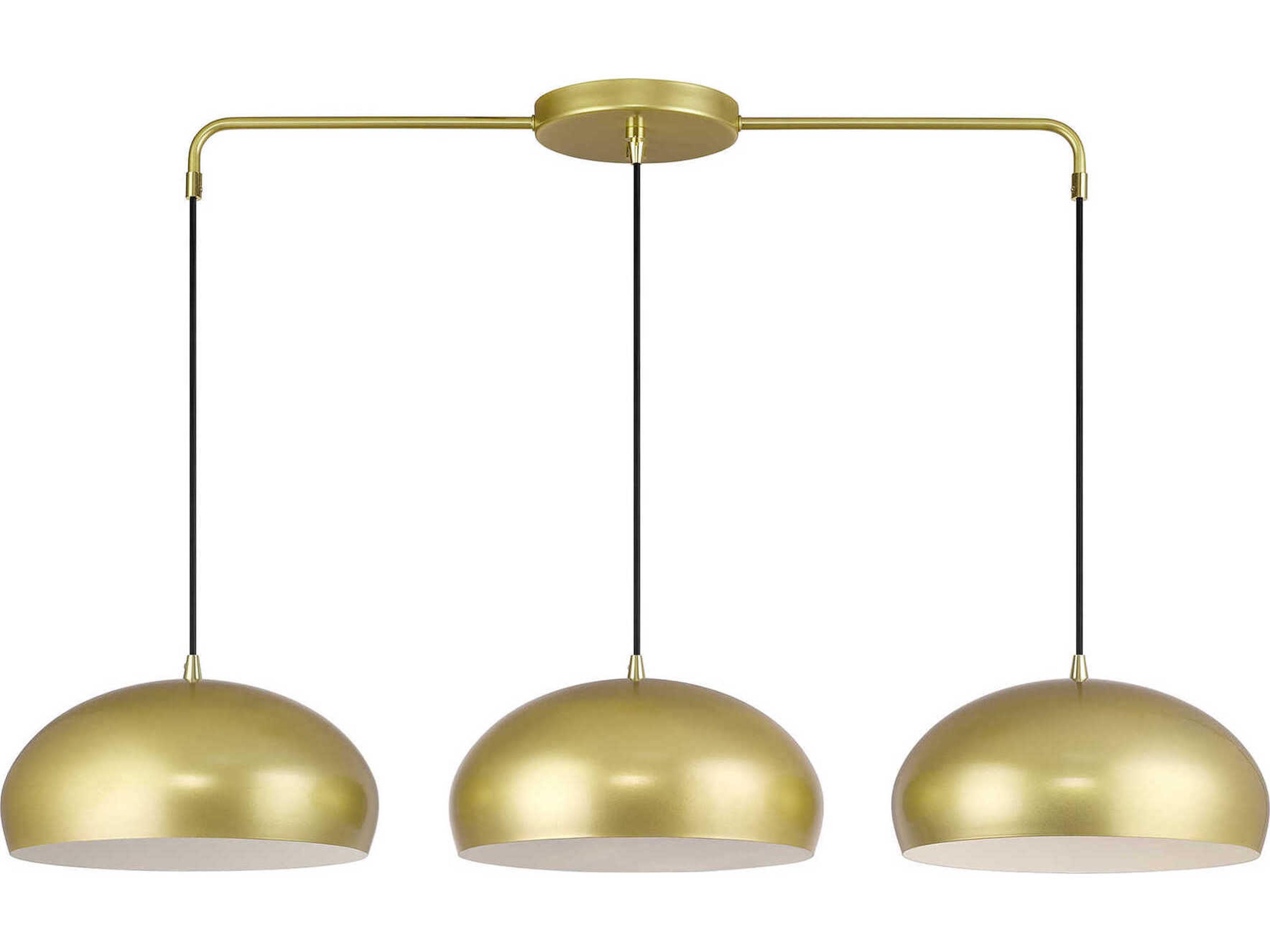 Livex Lighting Domma 3-Light Soft Gold With Polished Brass Accents Drum Island Pendant