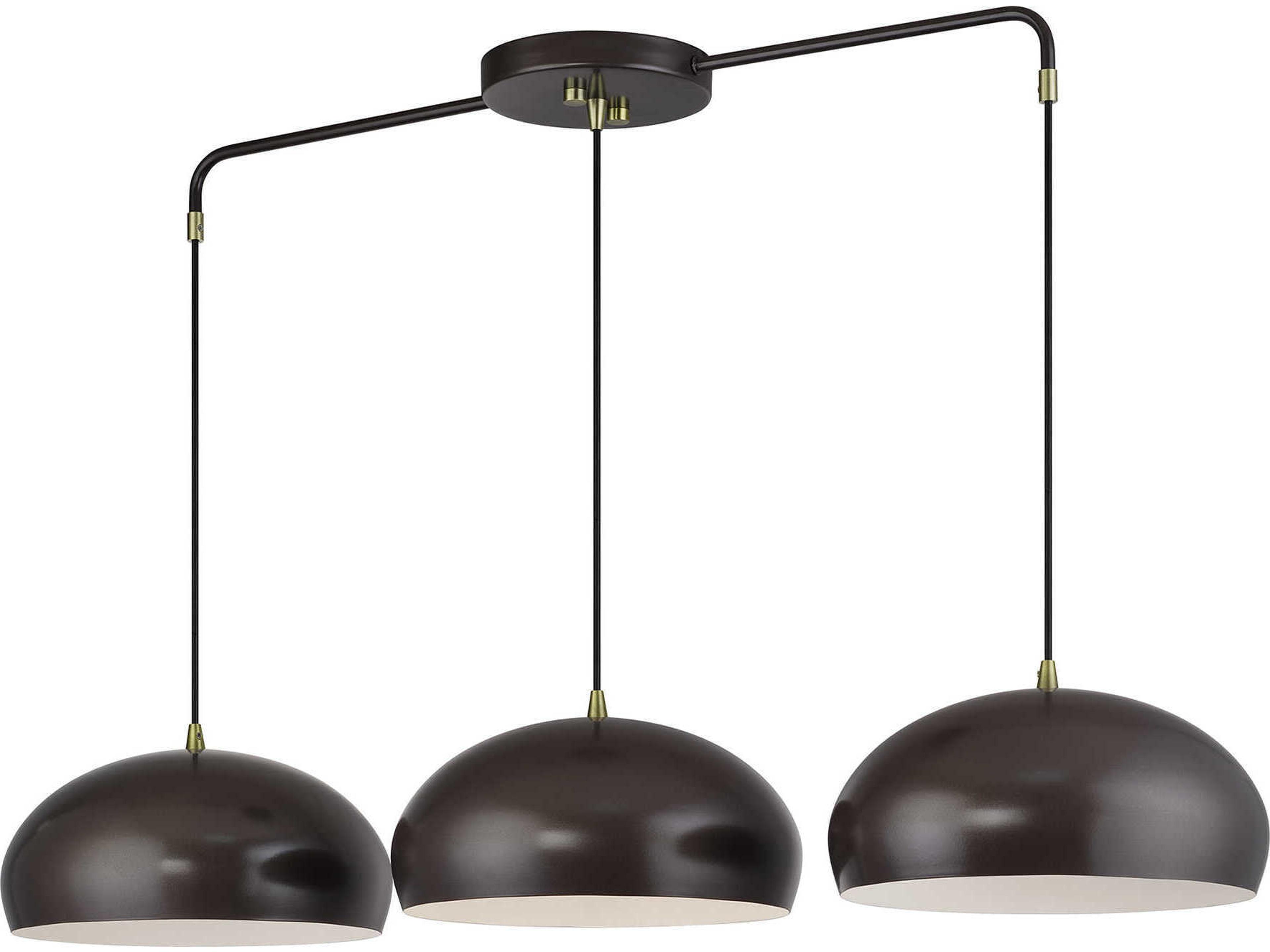 Domma 3-Light Bronze Drum Island Pendant