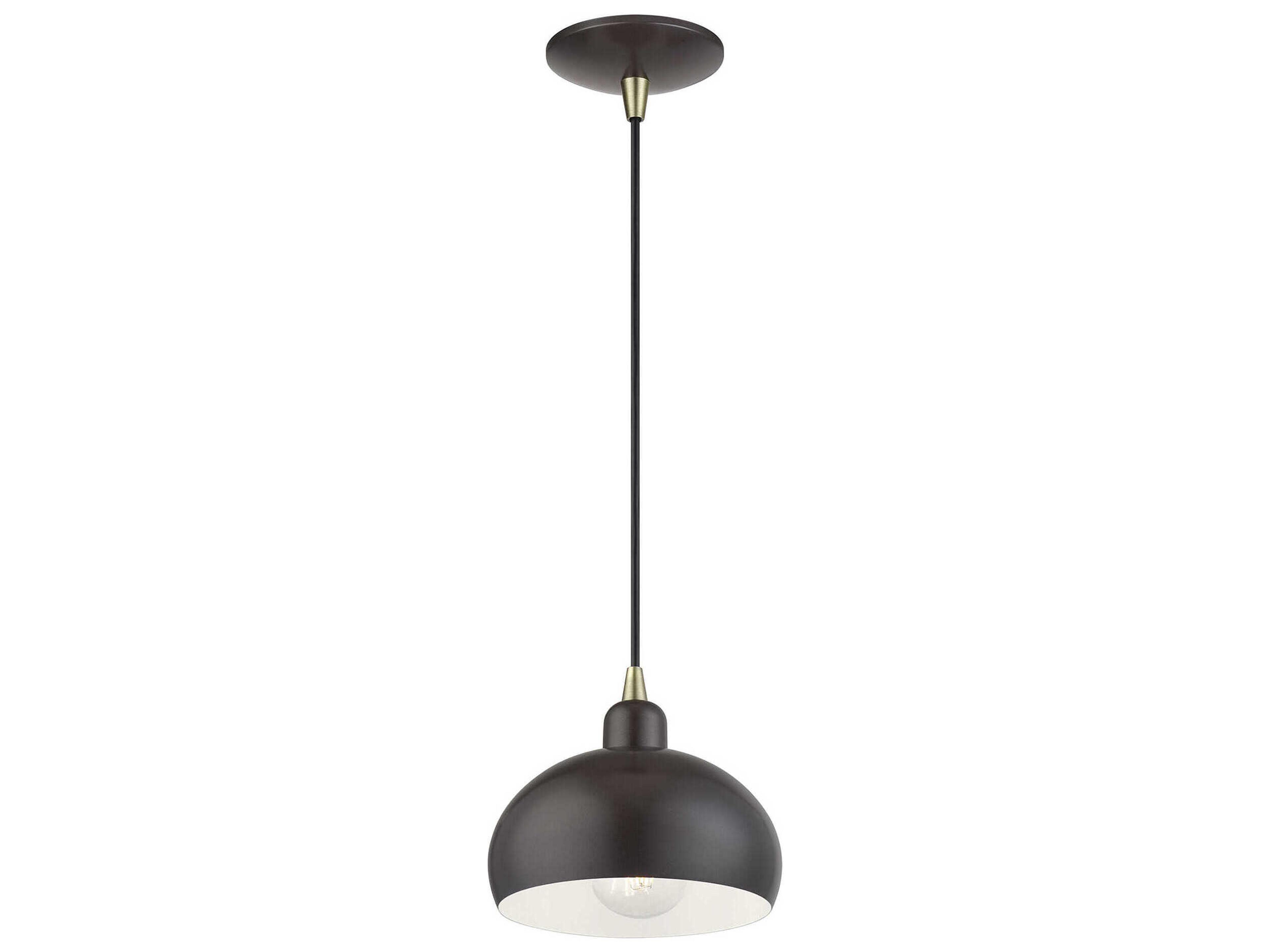 Livex Lighting Domma 1-Light Bronze Drum Mini Pendant
