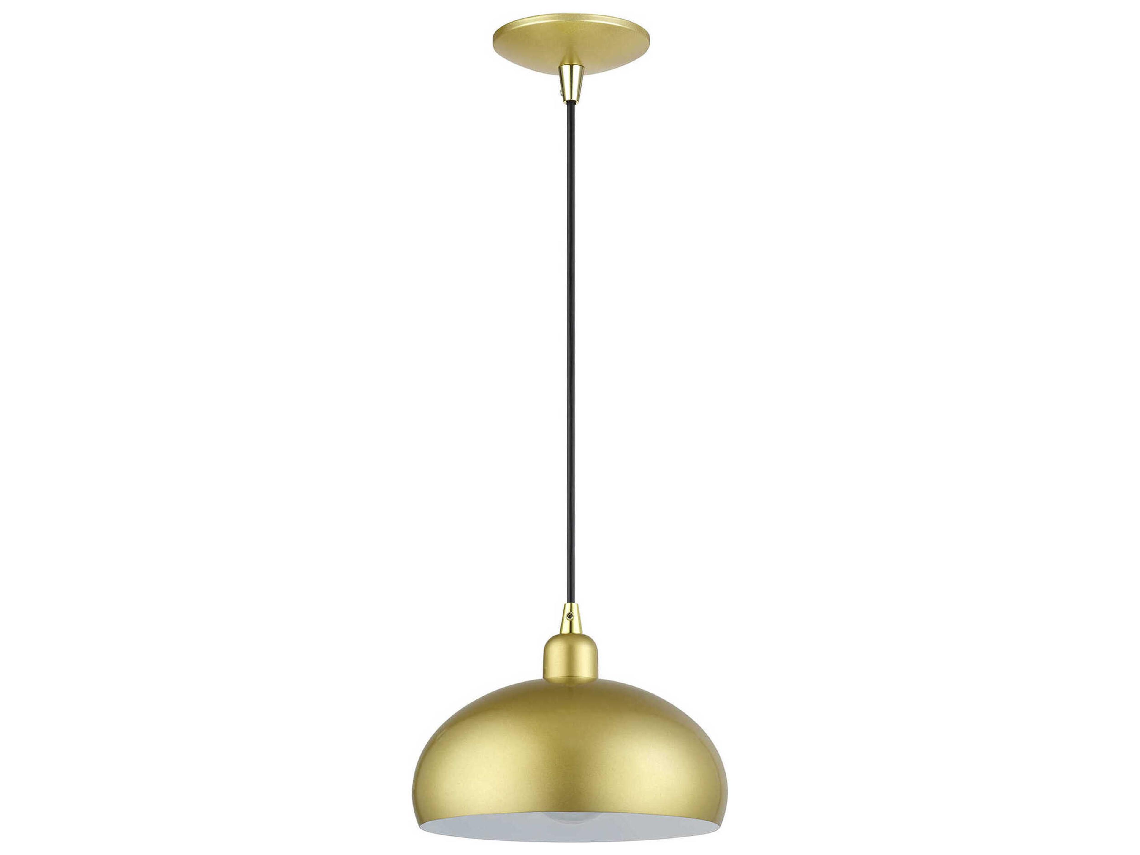 Domma 1-Light Soft Gold With Polished Brass Accents Drum Mini Pendant
