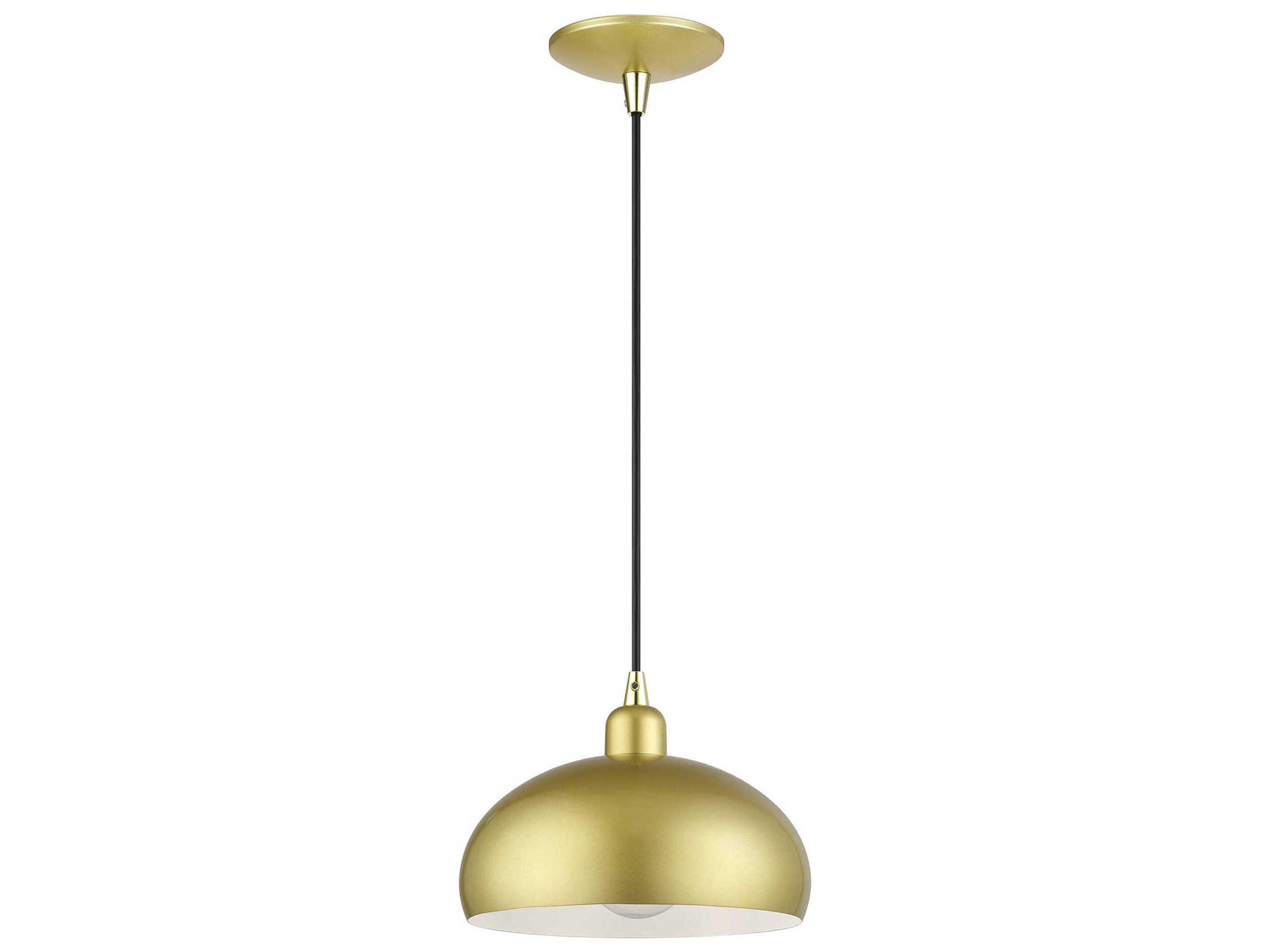 Livex Lighting Domma 1-Light Soft Gold With Polished Brass Accents Drum Mini Pendant