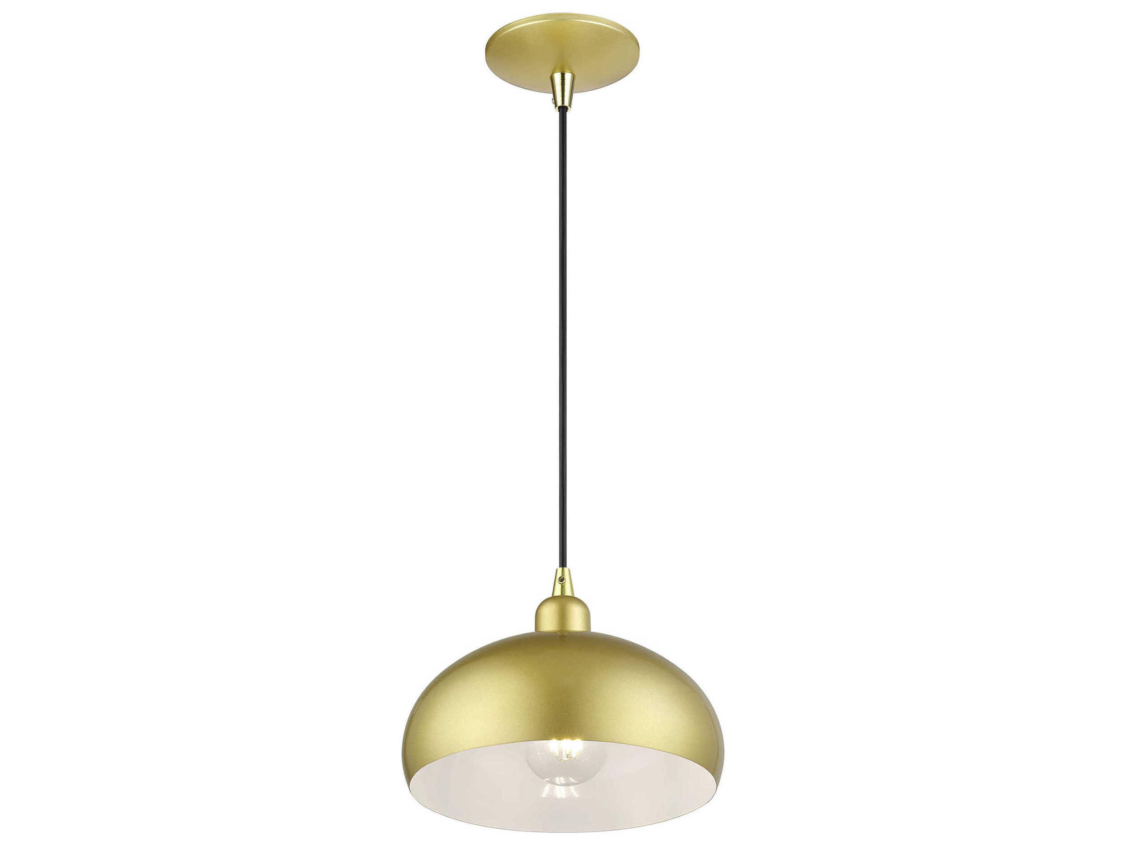 Livex Lighting Domma 1-Light Soft Gold With Polished Brass Accents Drum Mini Pendant