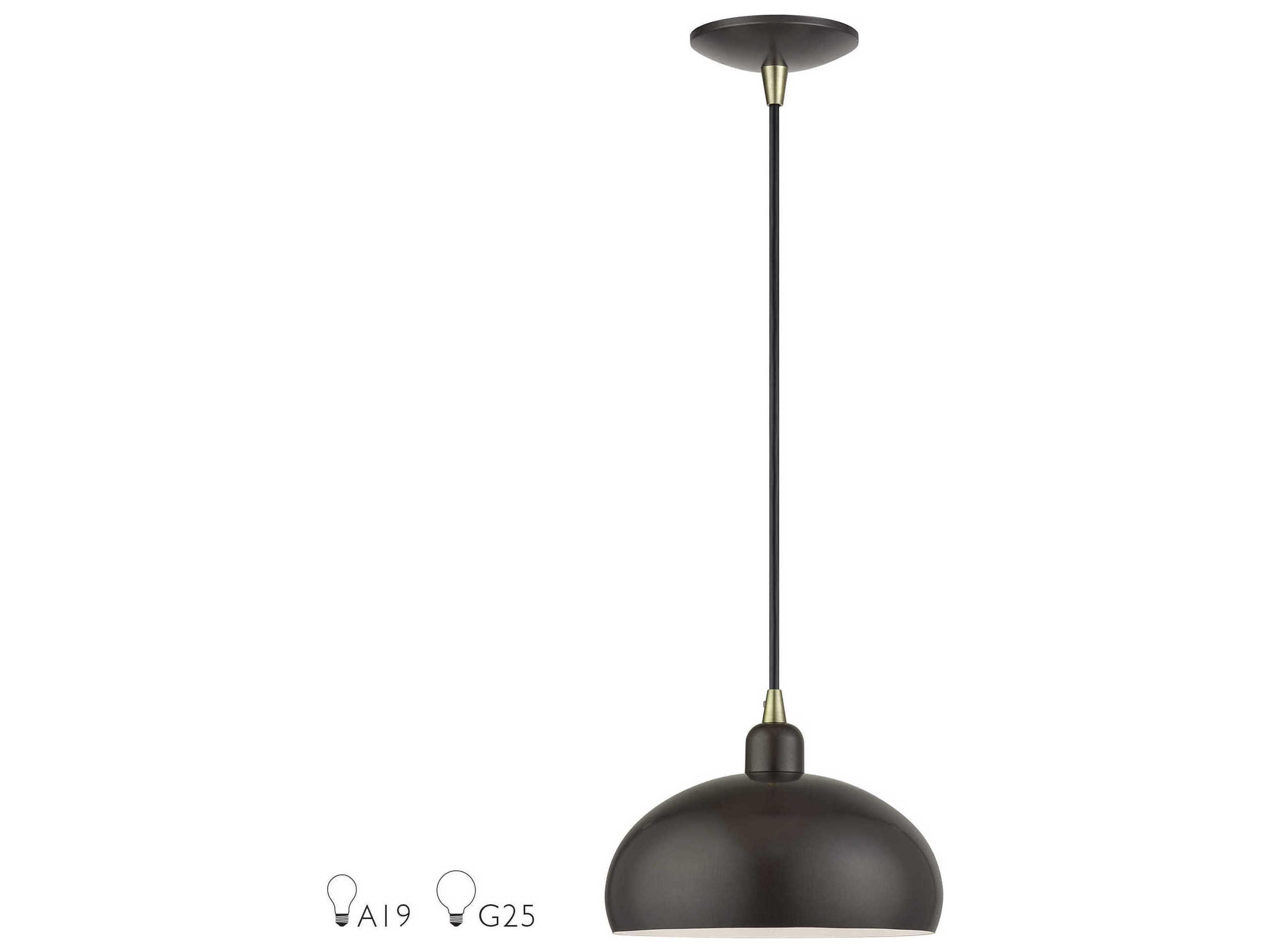 Livex Lighting Domma 1-Light Bronze Drum Mini Pendant