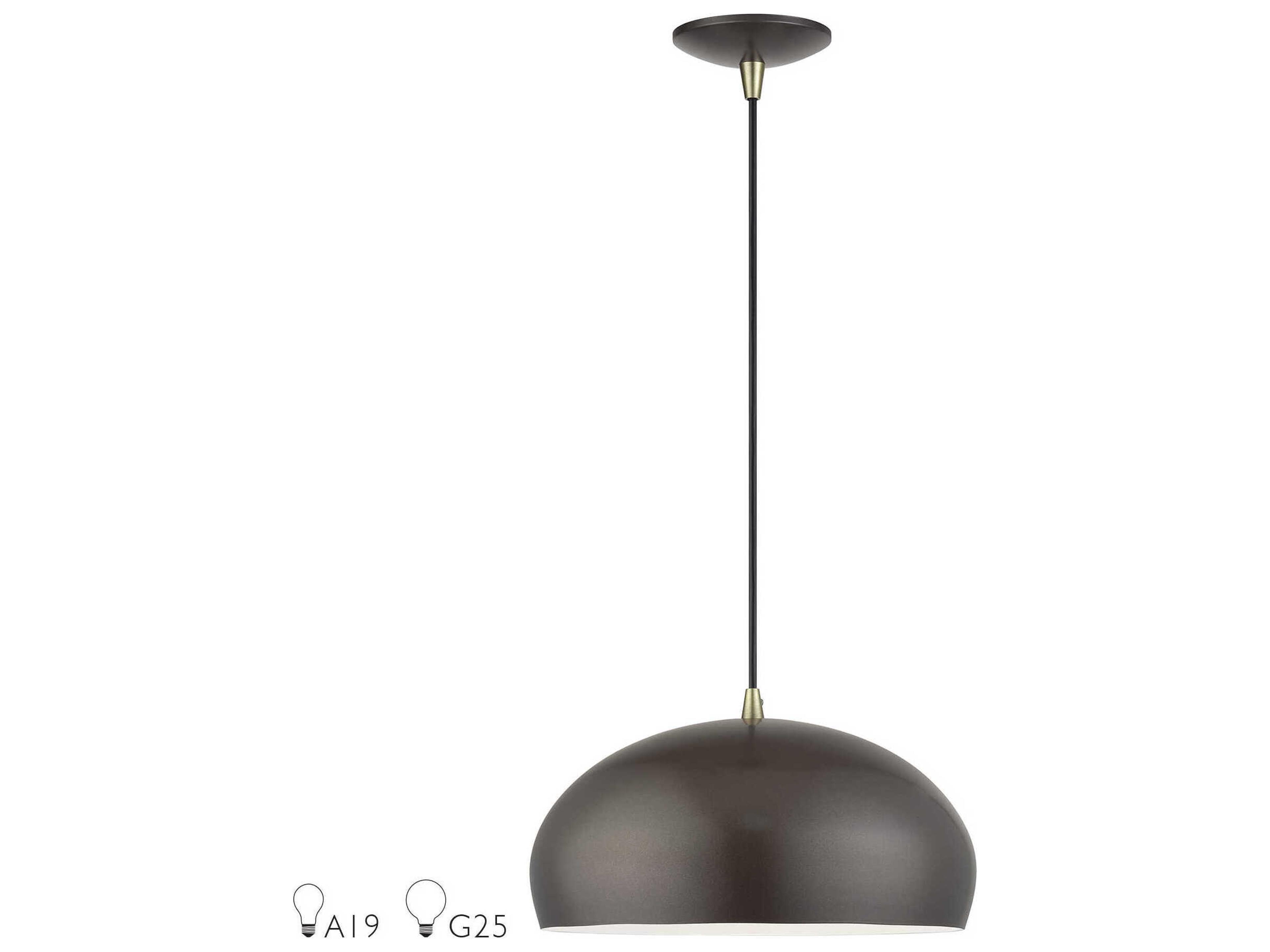 Livex Lighting Domma 1-Light Bronze Drum Pendant