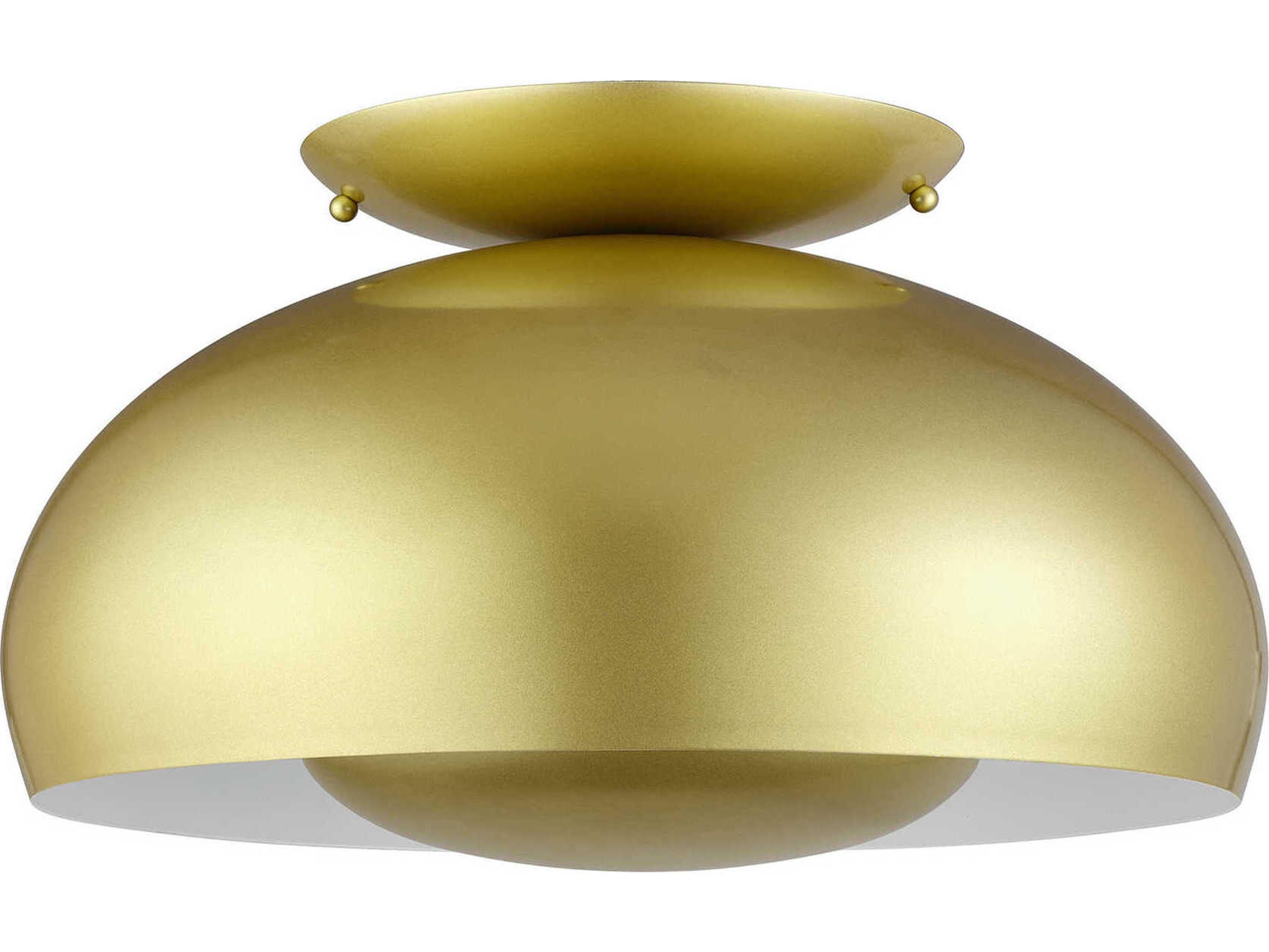 Livex Lighting Domma 3-Light Soft Gold Bronze Round Semi Flush Mount