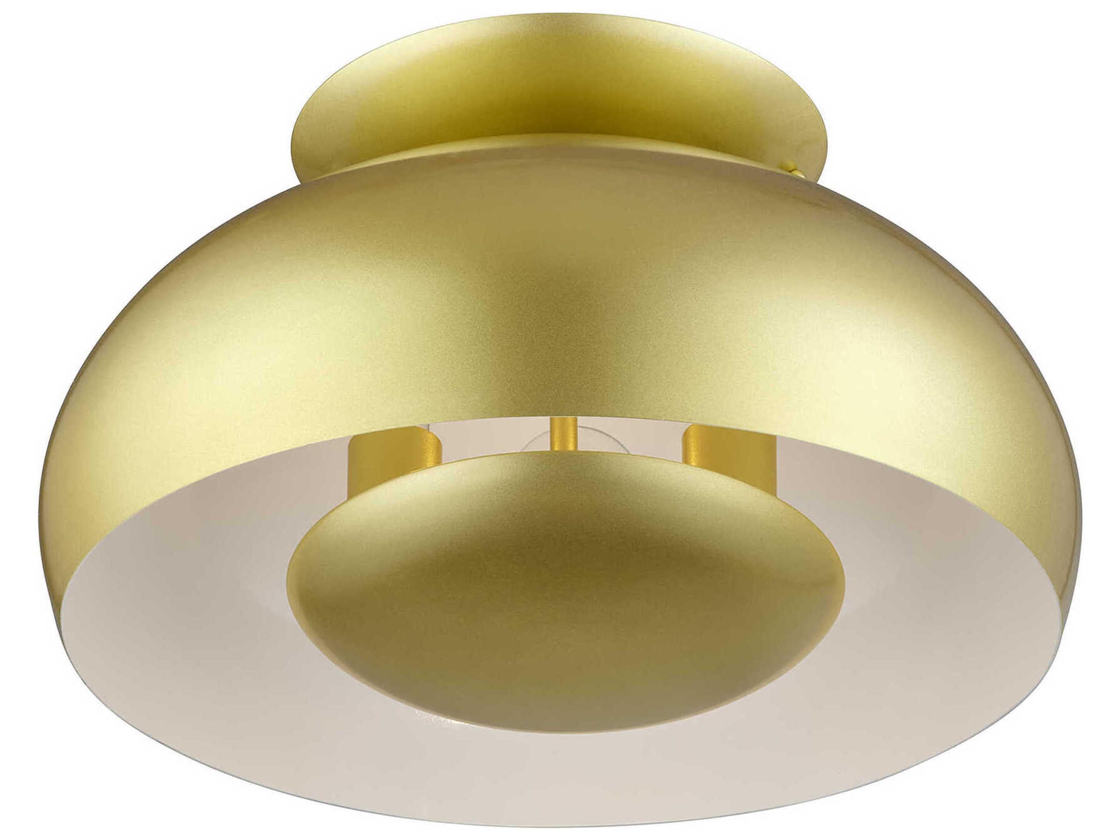 Livex Lighting Domma 3-Light Soft Gold Bronze Round Semi Flush Mount