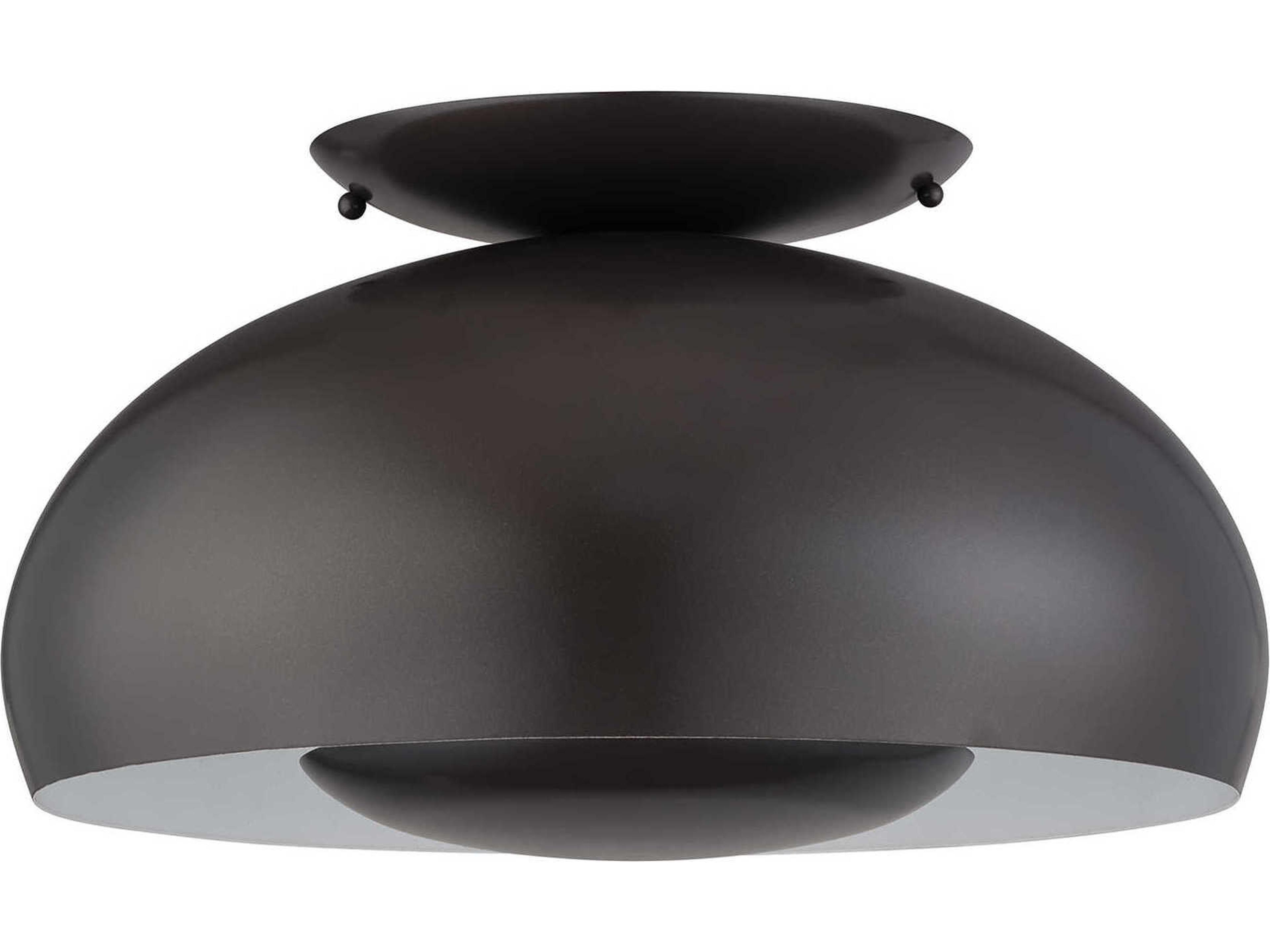 Livex Lighting Domma 3-Light English Bronze Round Semi Flush Mount