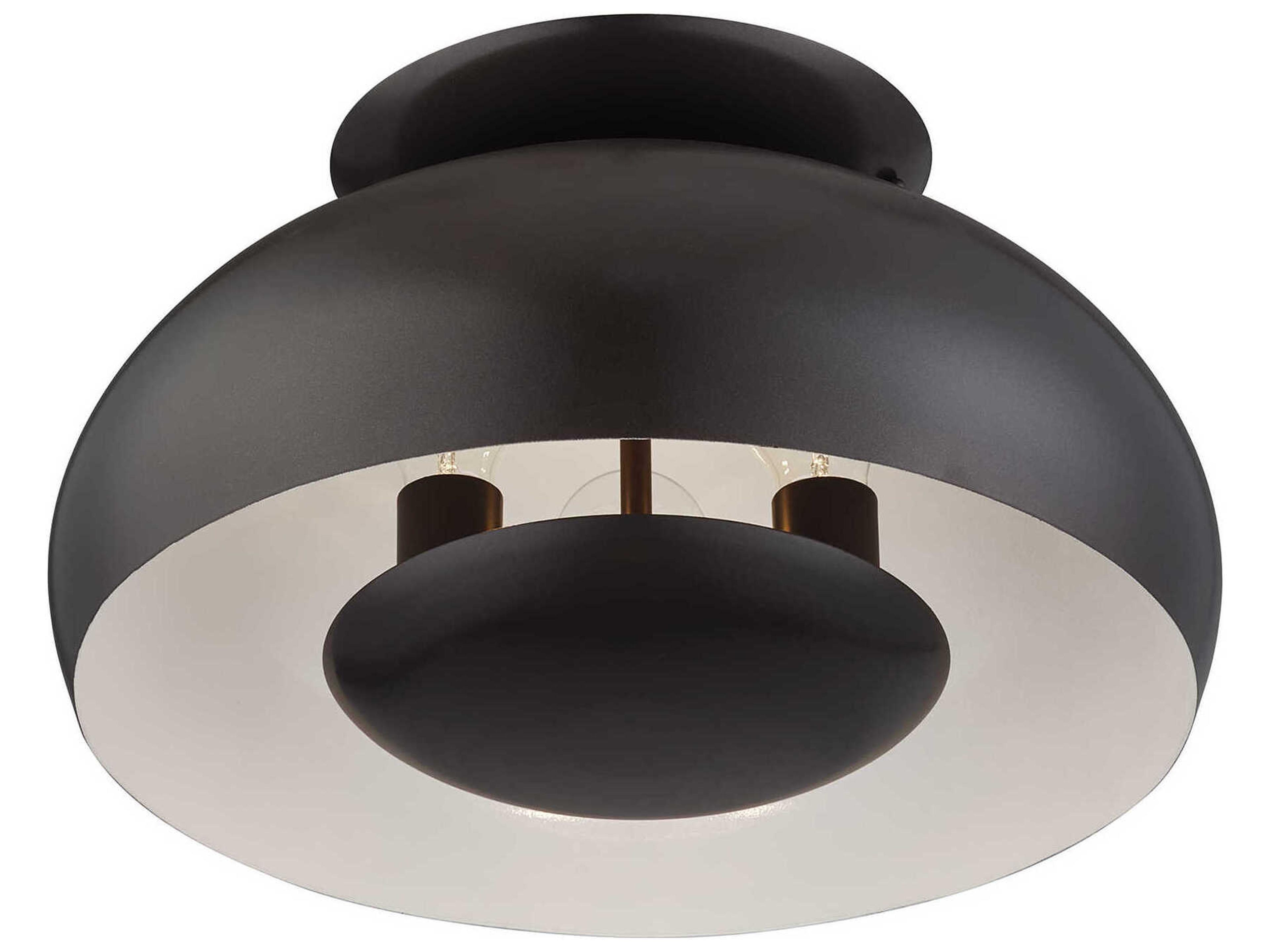 Livex Lighting Domma 3-Light English Bronze Round Semi Flush Mount