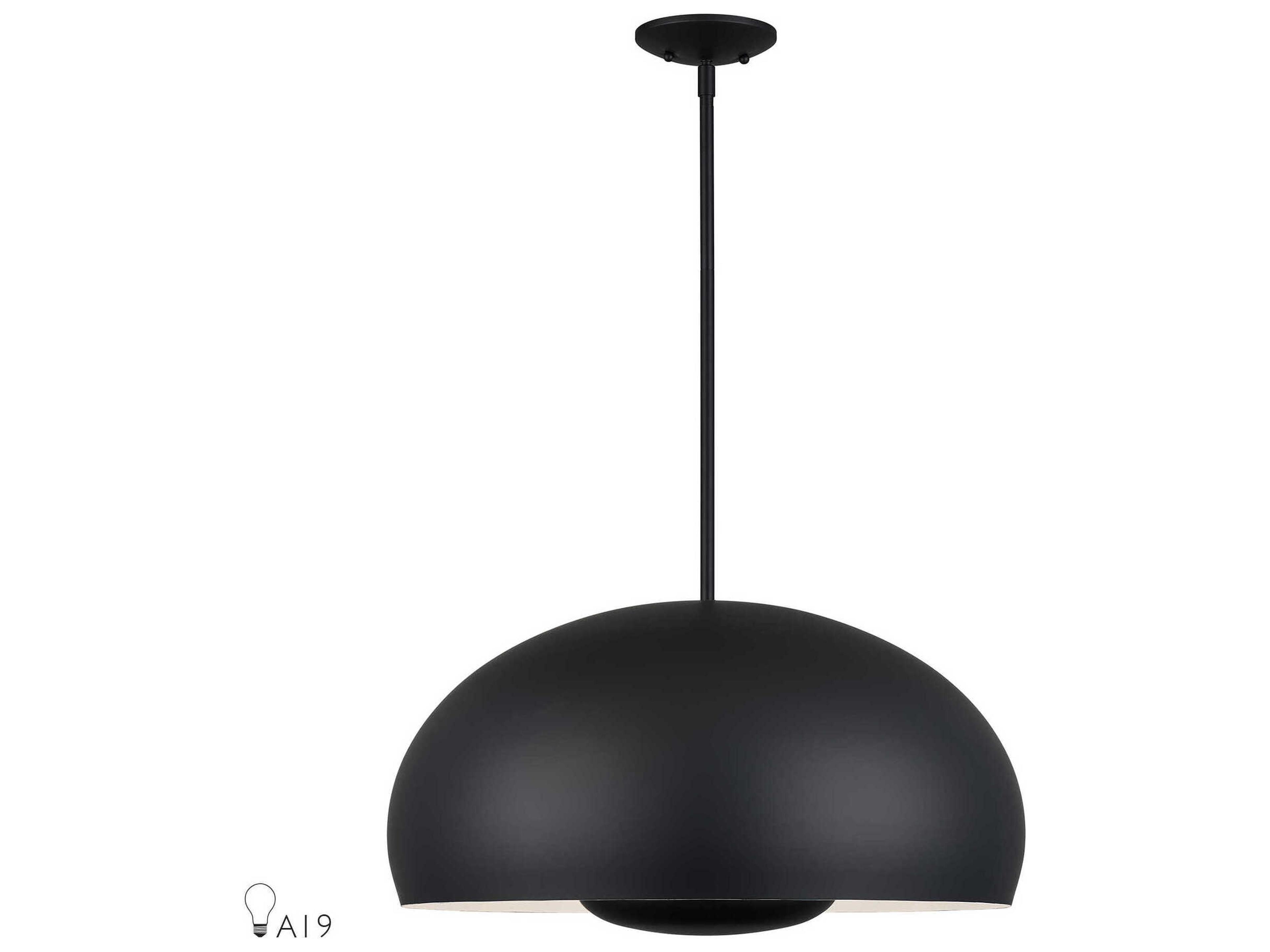 Livex Lighting Domma 4-Light Black Drum Pendant