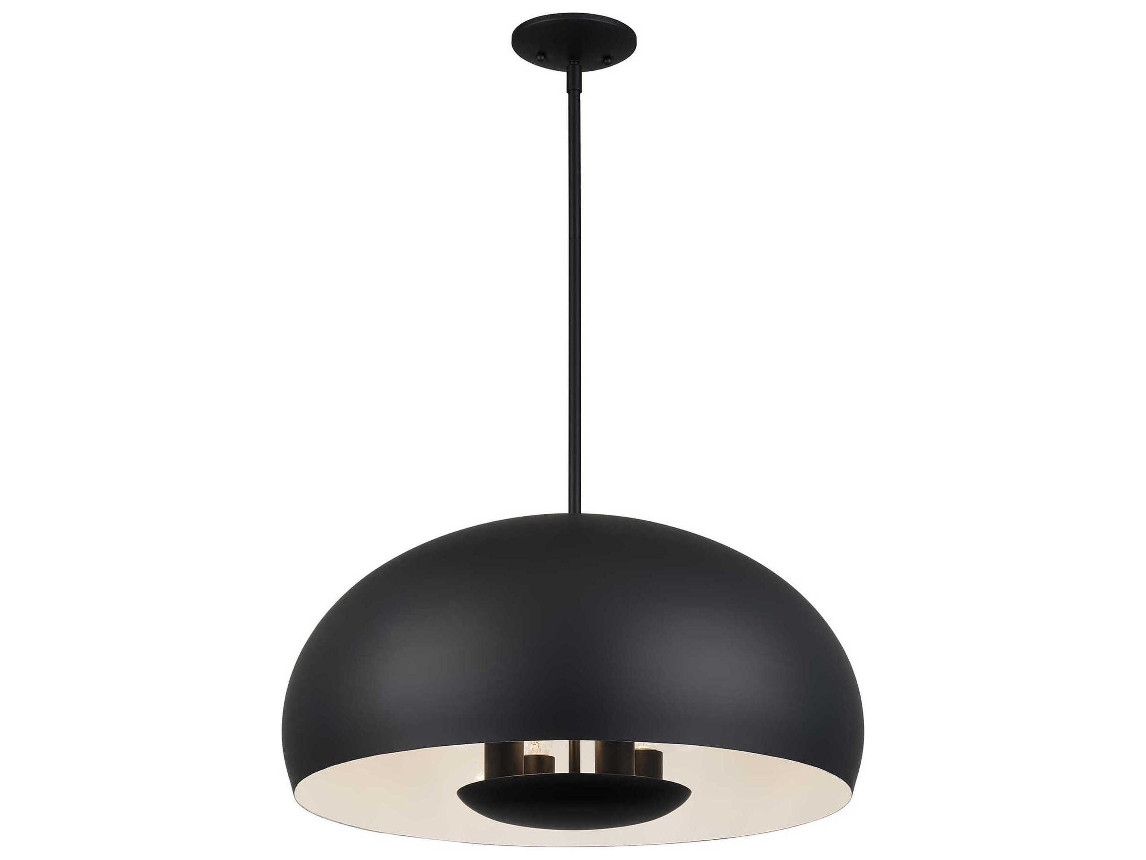 Livex Lighting Domma 4-Light Black Drum Pendant