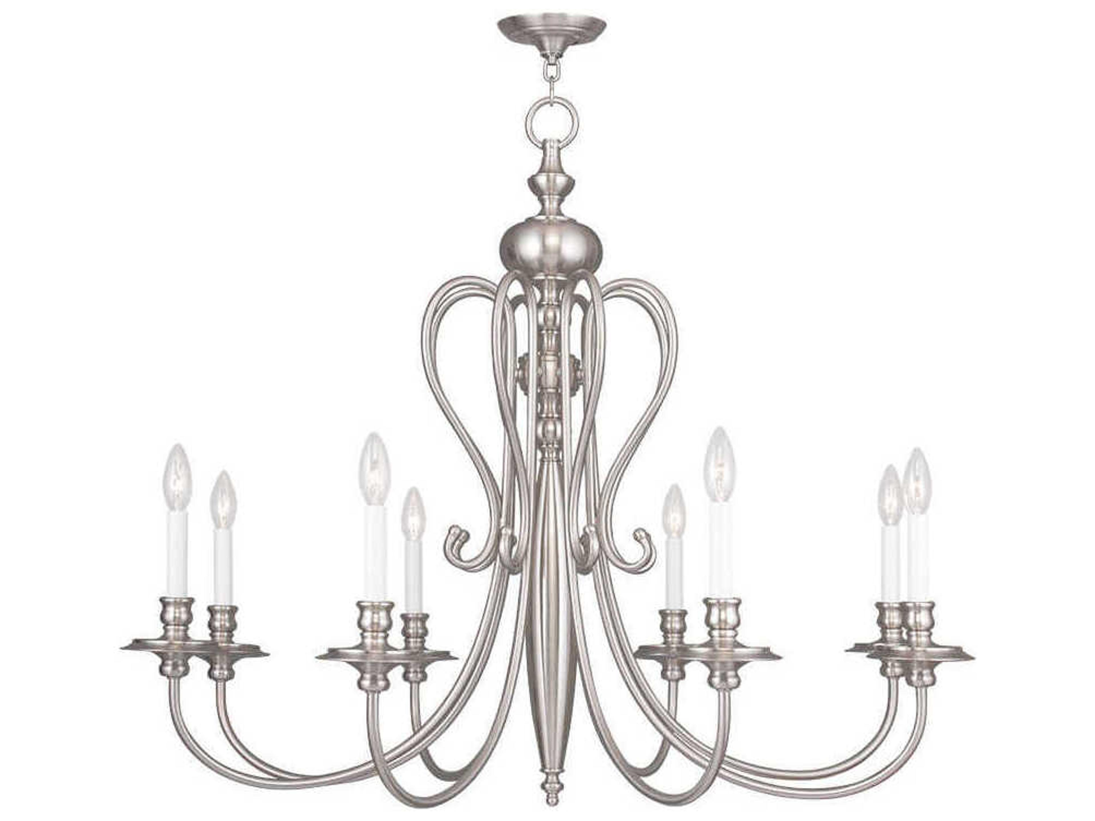 Caldwell 8-Light Brushed Nickel Candelabra Chandelier