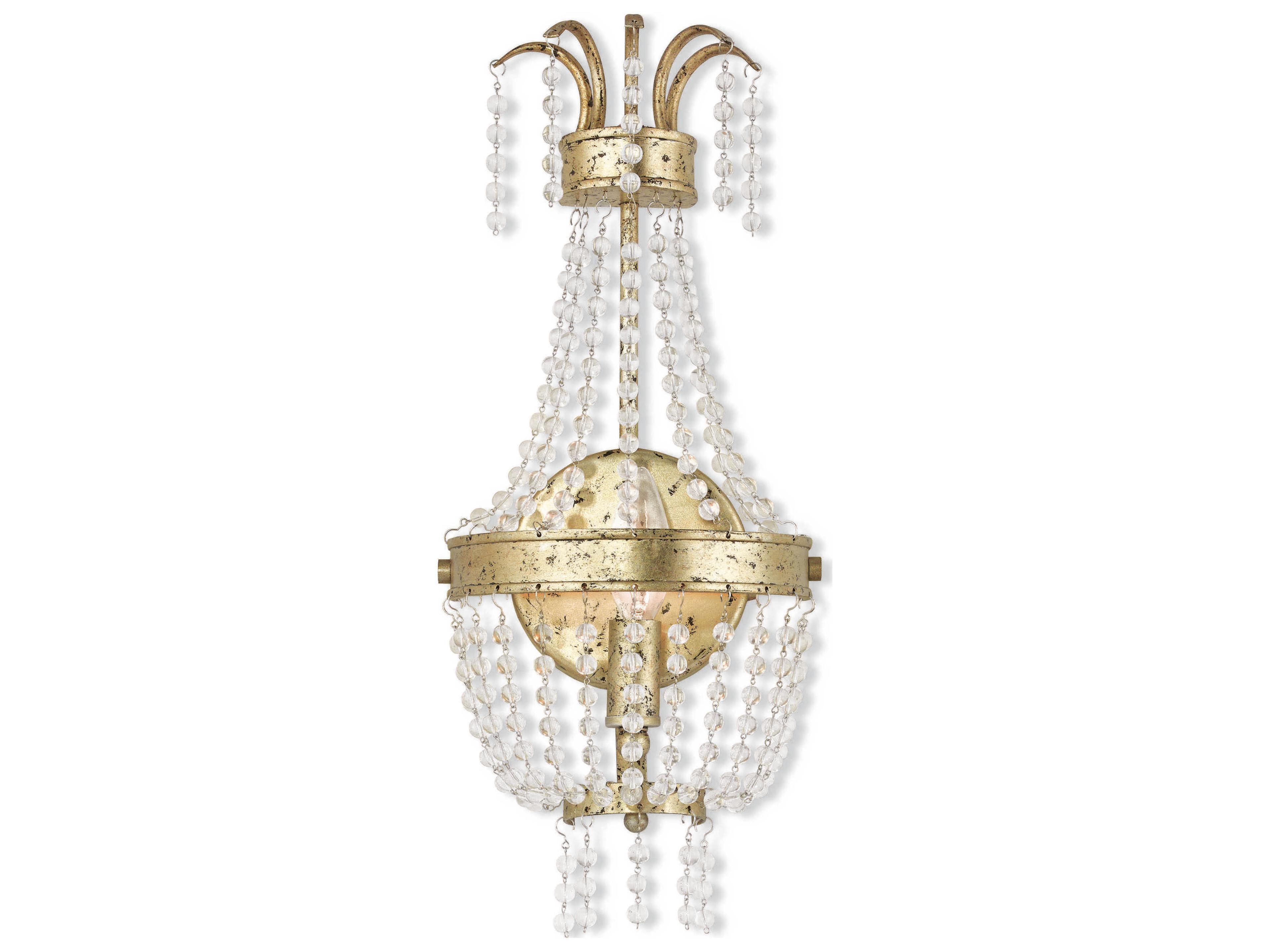 Valentina 1-Light Hand Applied Winter Gold Crystal Wall Sconce