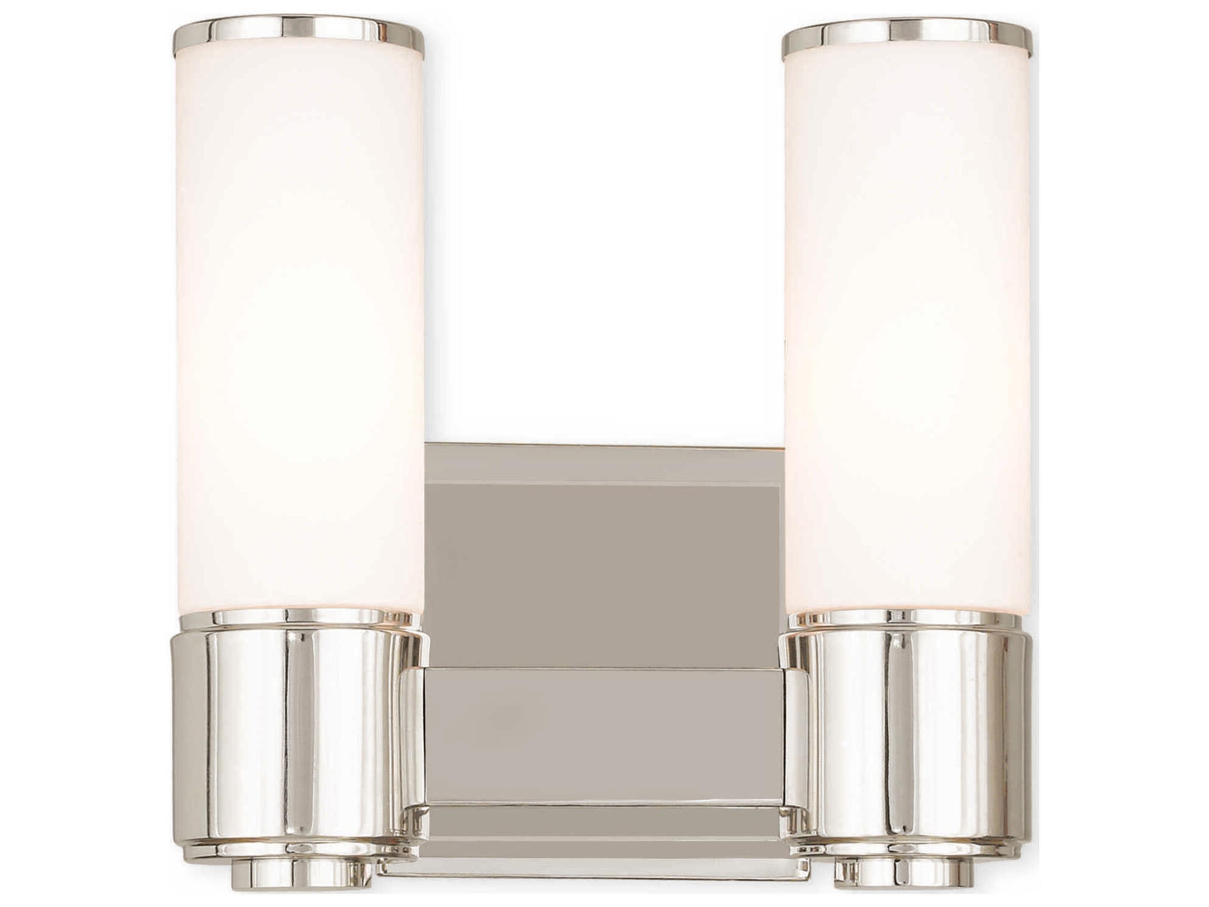 Weston 2-Light Polished Nickel Glass Wall Sconce