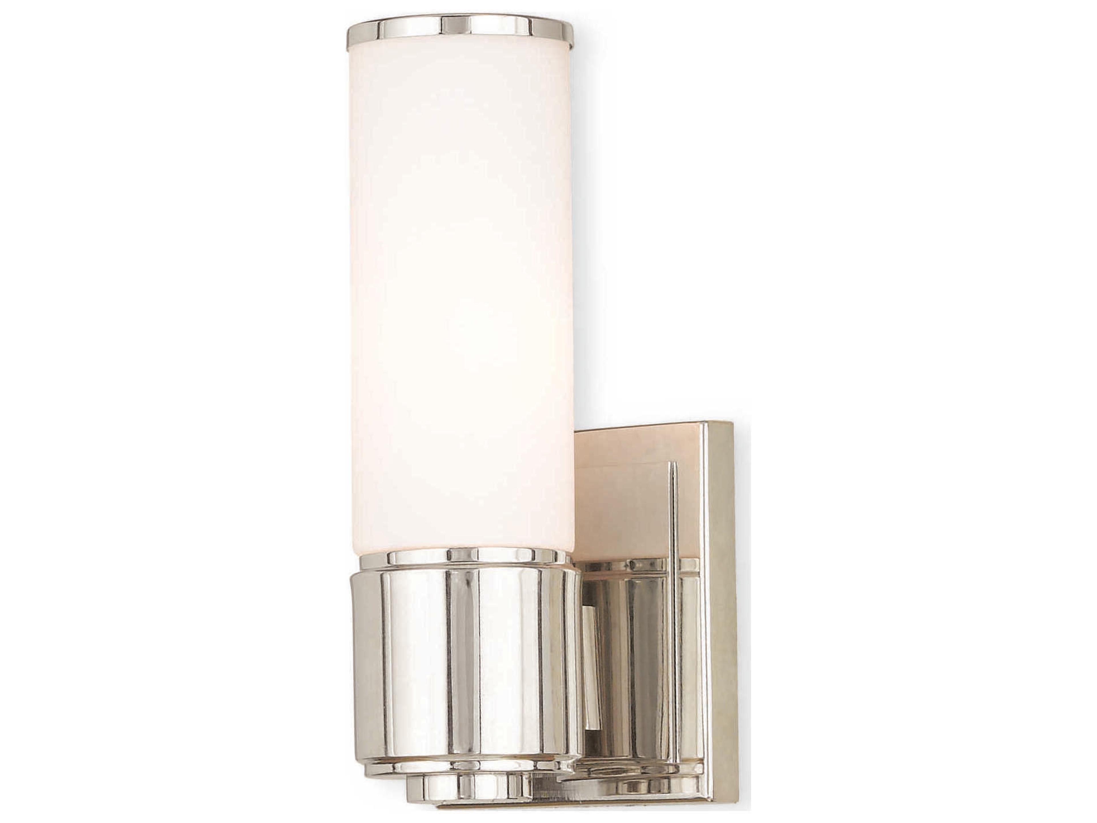 Weston 1-Light Polished Nickel Glass Wall Sconce