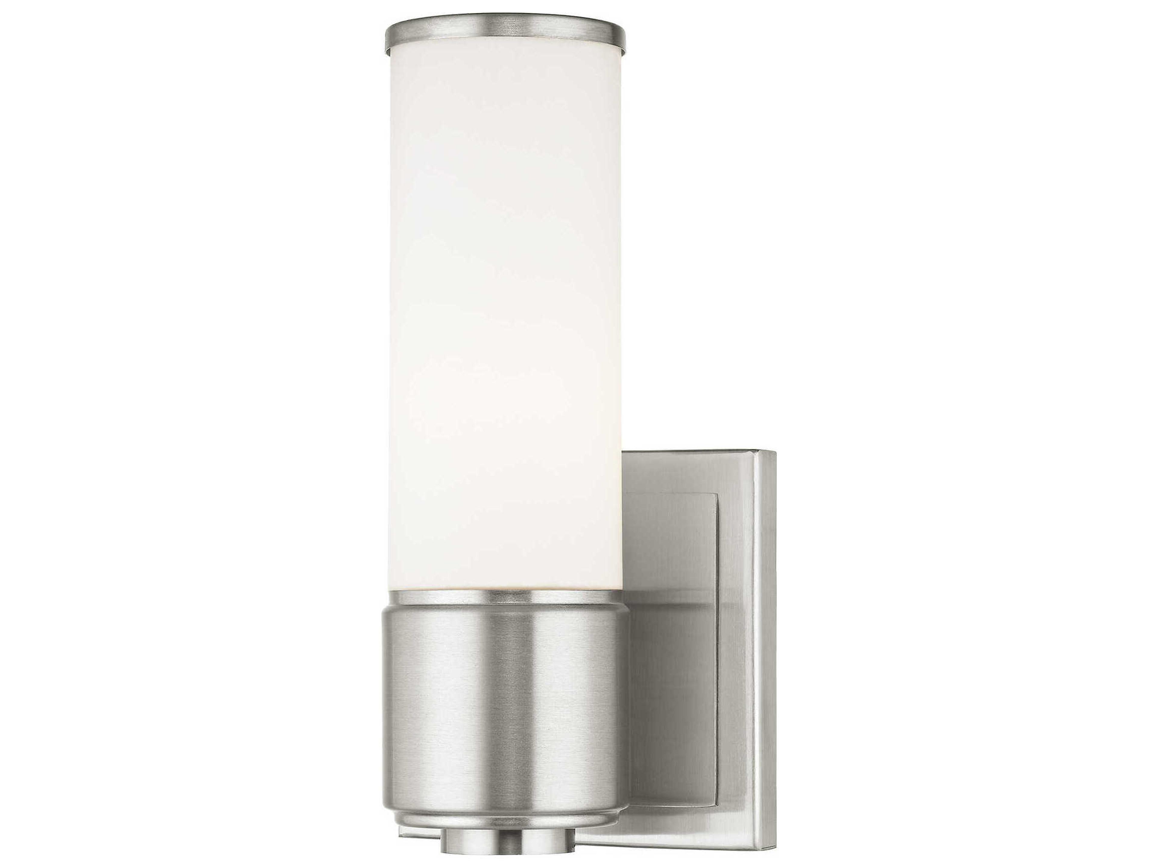 Livex Lighting Weston 1-Light Brushed Nickel Glass Wall Sconce