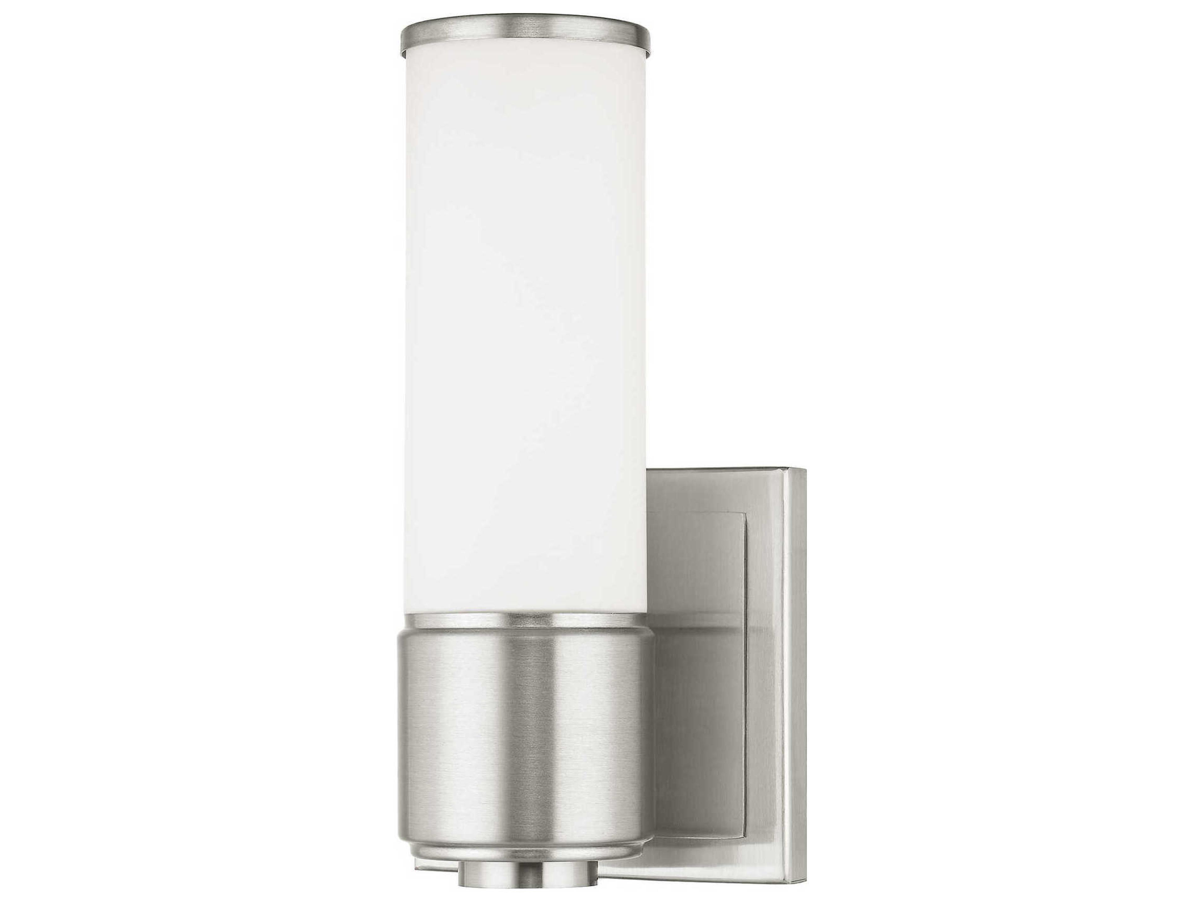 Livex Lighting Weston 1-Light Brushed Nickel Glass Wall Sconce