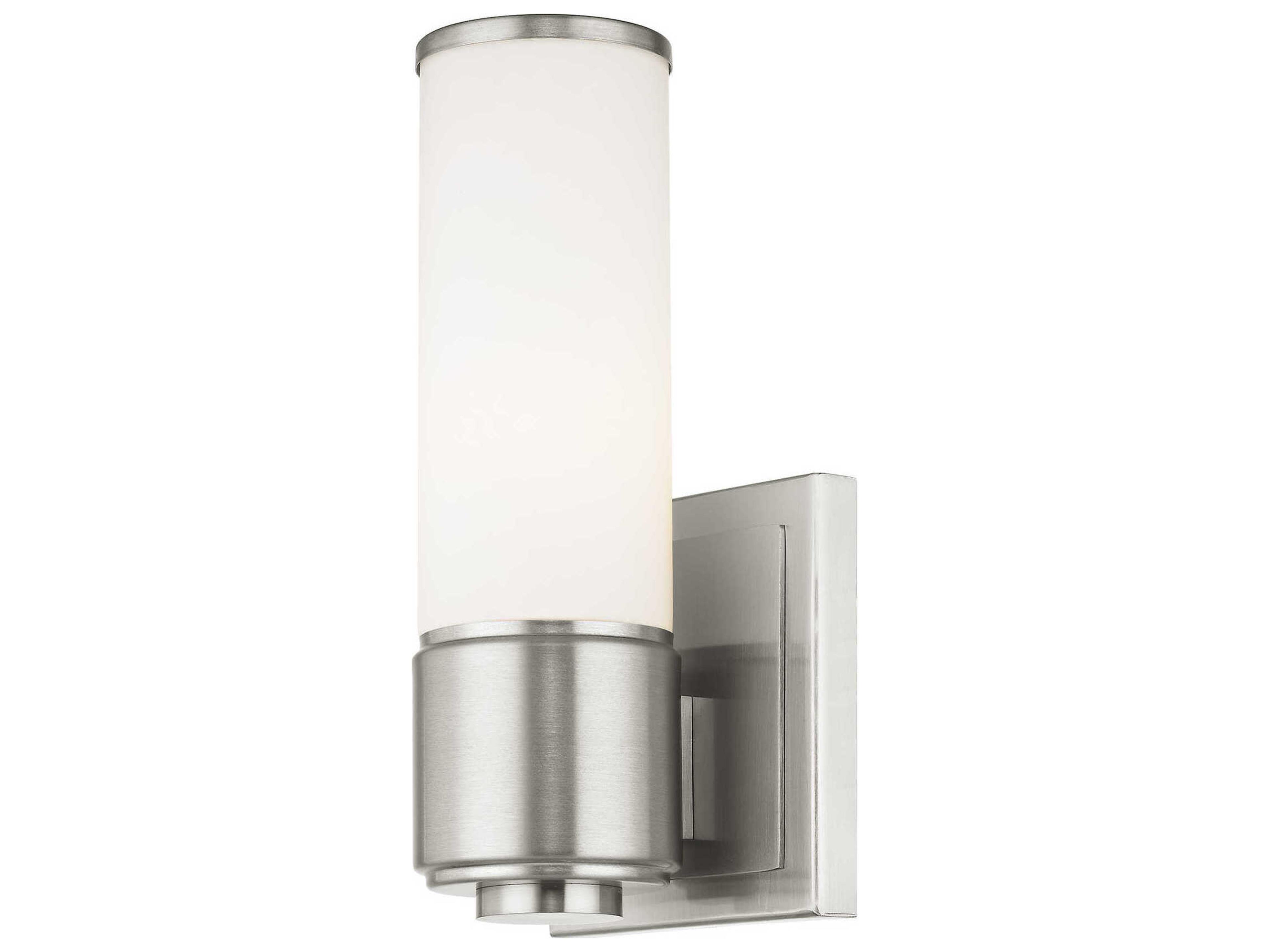 Livex Lighting Weston 1-Light Brushed Nickel Glass Wall Sconce