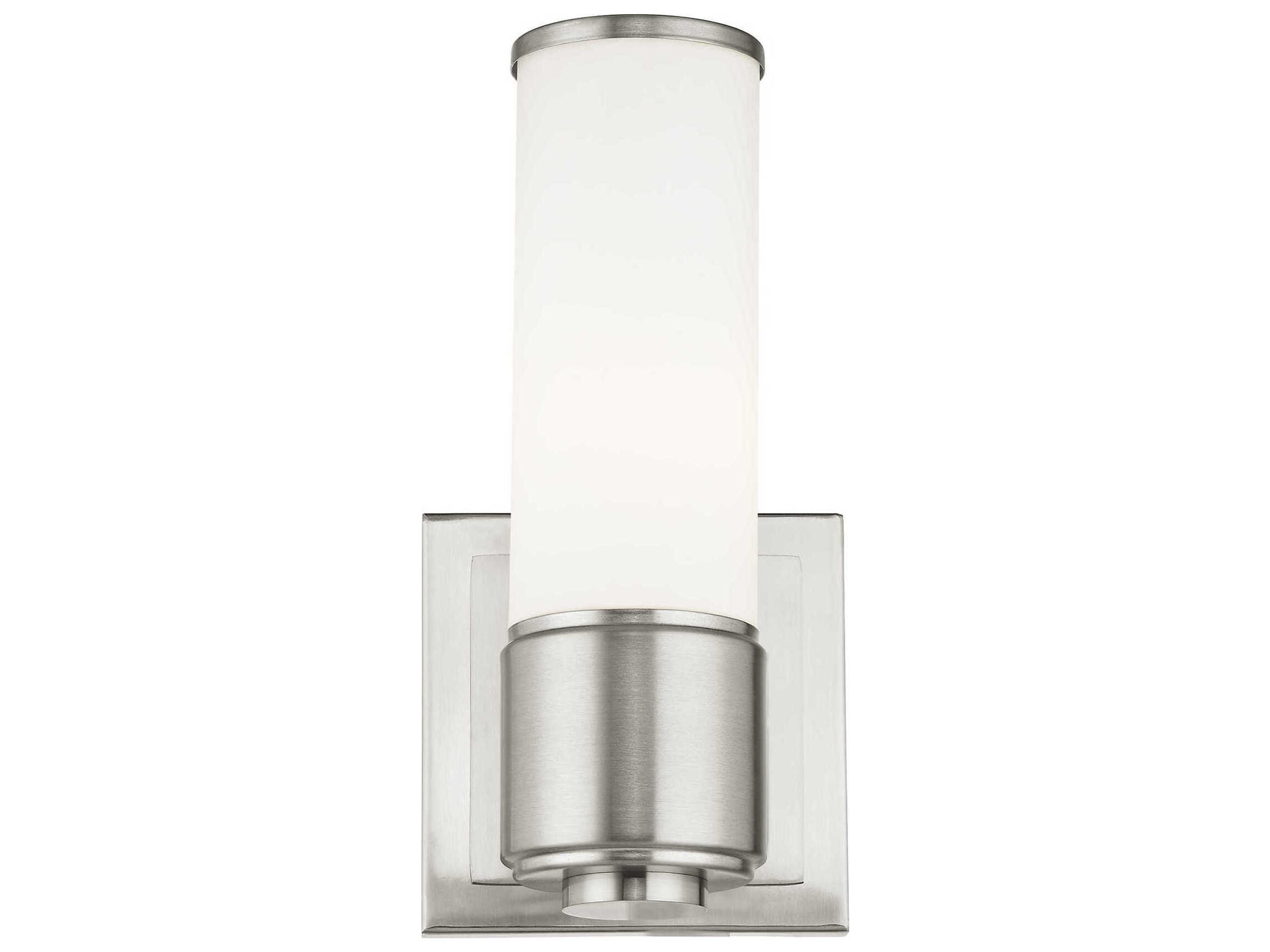 Livex Lighting Weston 1-Light Brushed Nickel Glass Wall Sconce