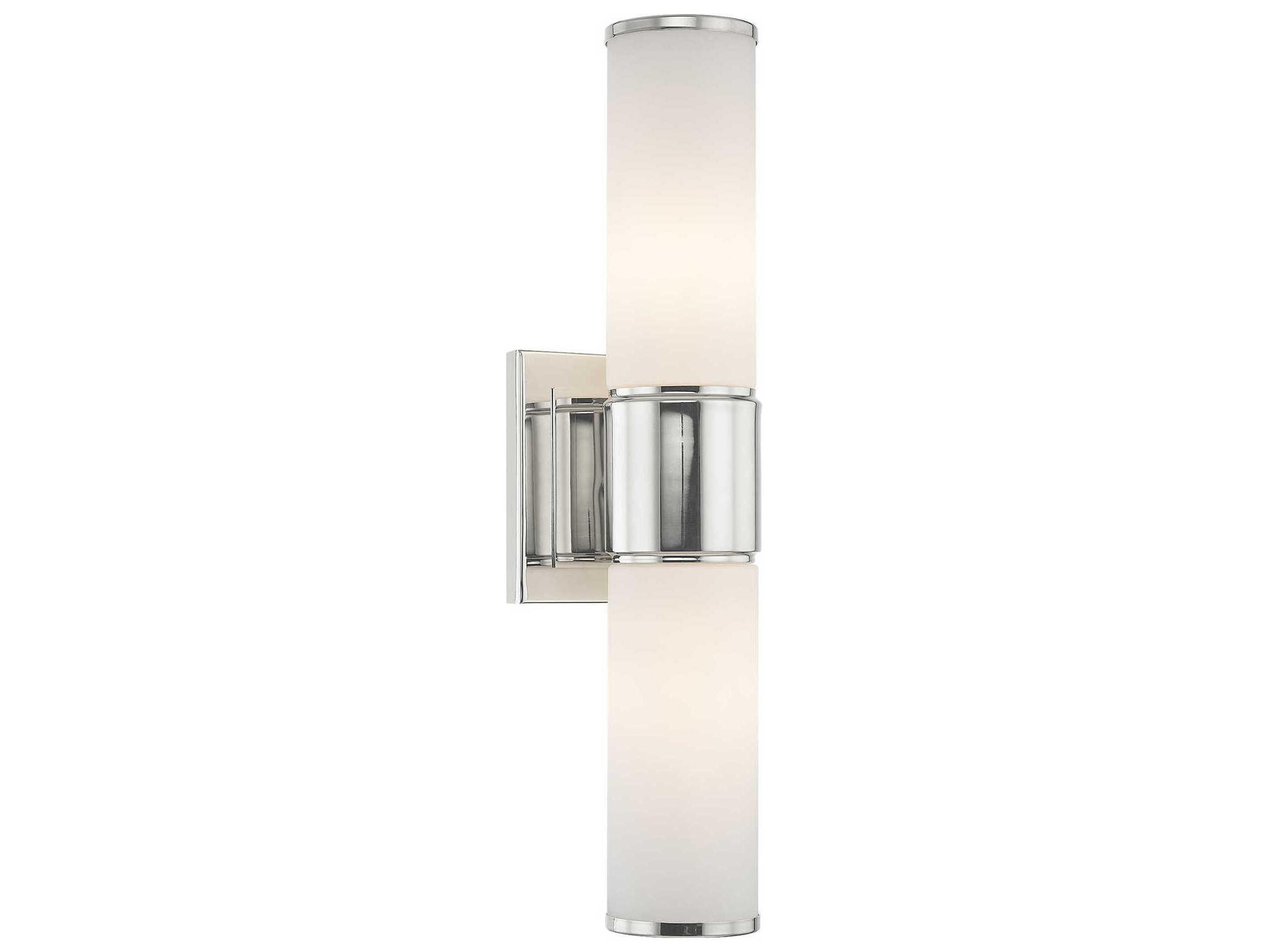 Weston 2-Light Polished Nickel Glass Wall Sconce
