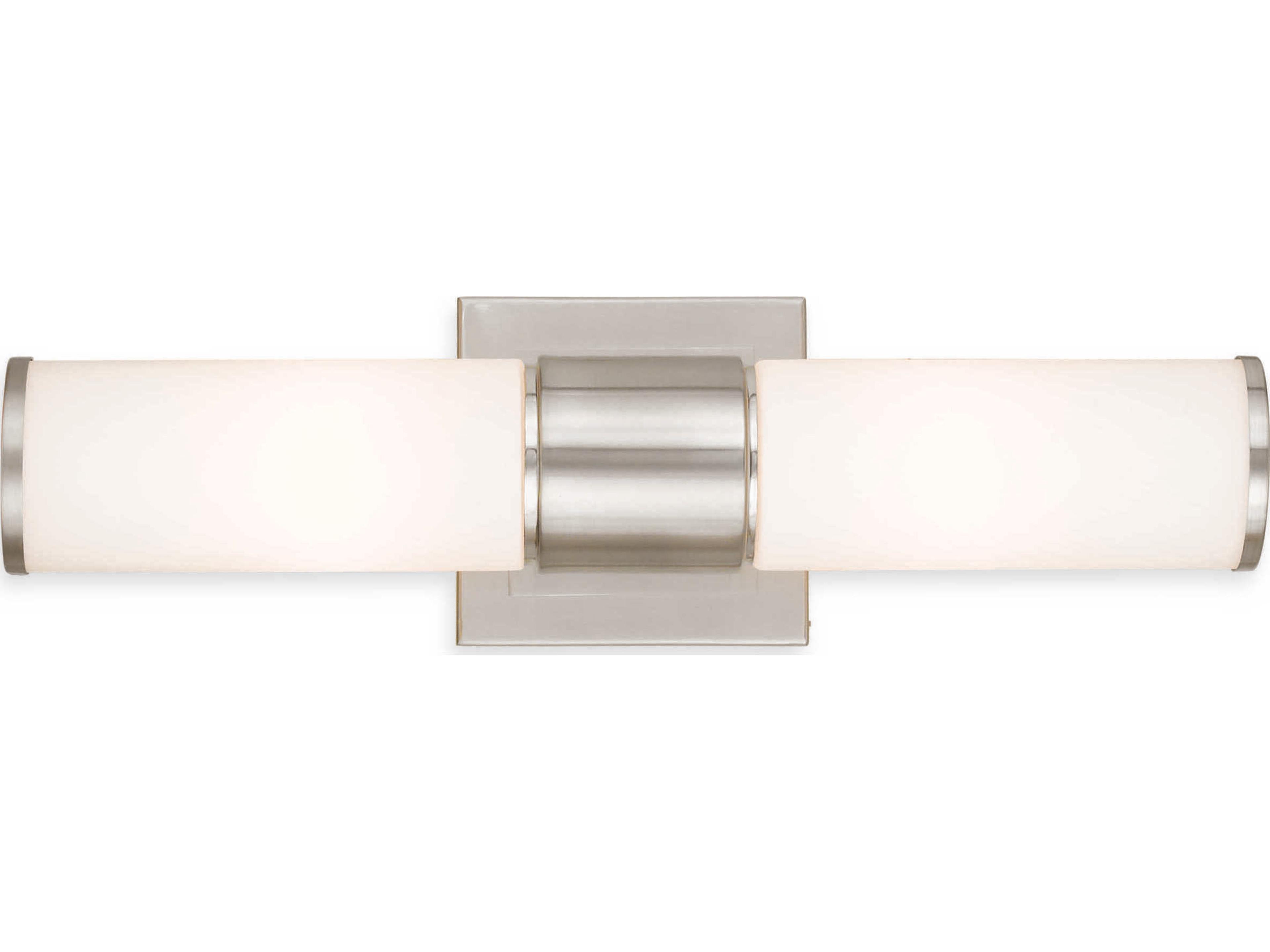 Weston 2-Light Brushed Nickel Glass Wall Sconce