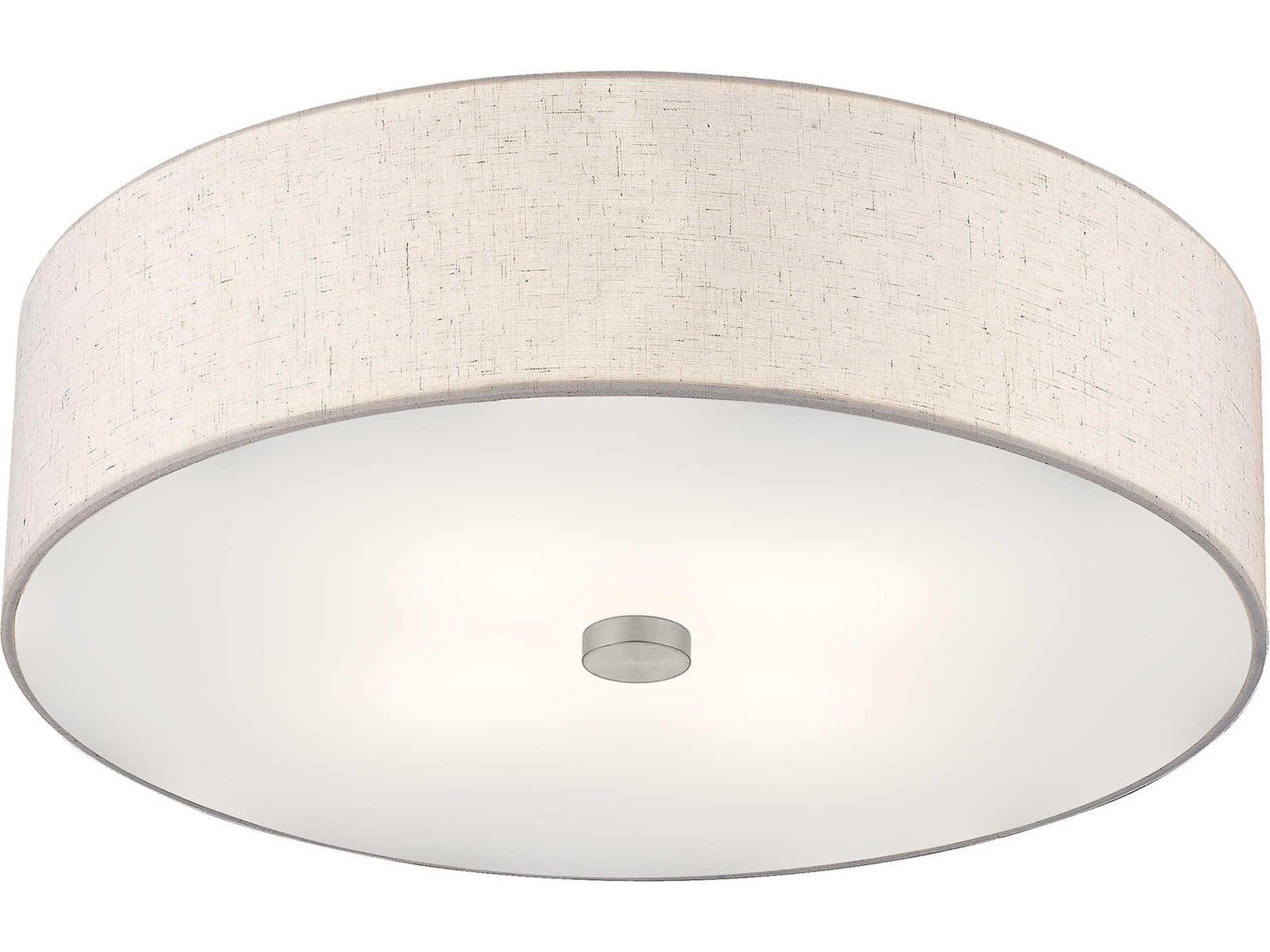 Livex Lighting Meridian 4-Light Brushed Nickel Drum Round Semi Flush Mount