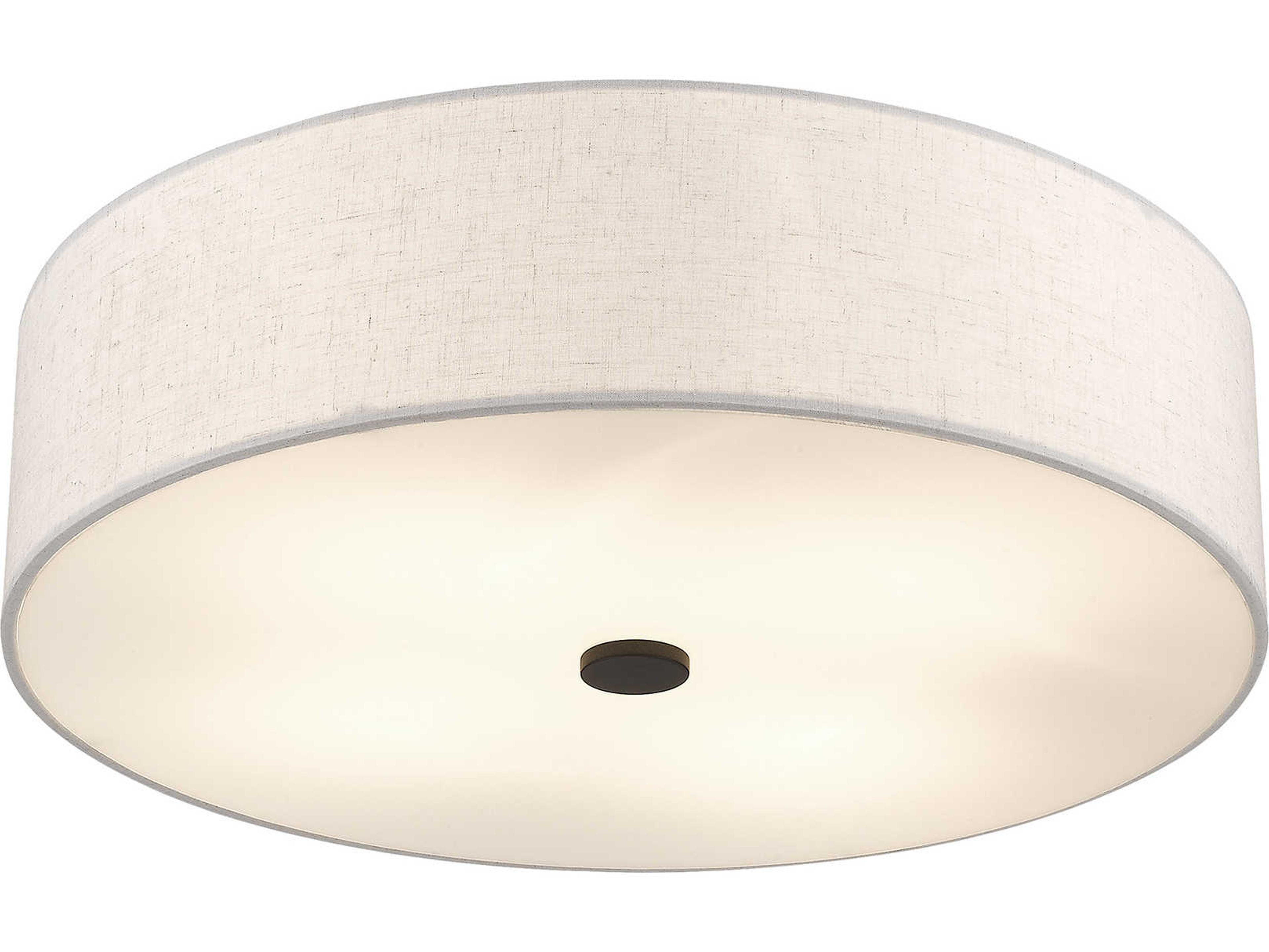 Livex Lighting Meridian 4-Light English Bronze Drum Round Semi Flush Mount