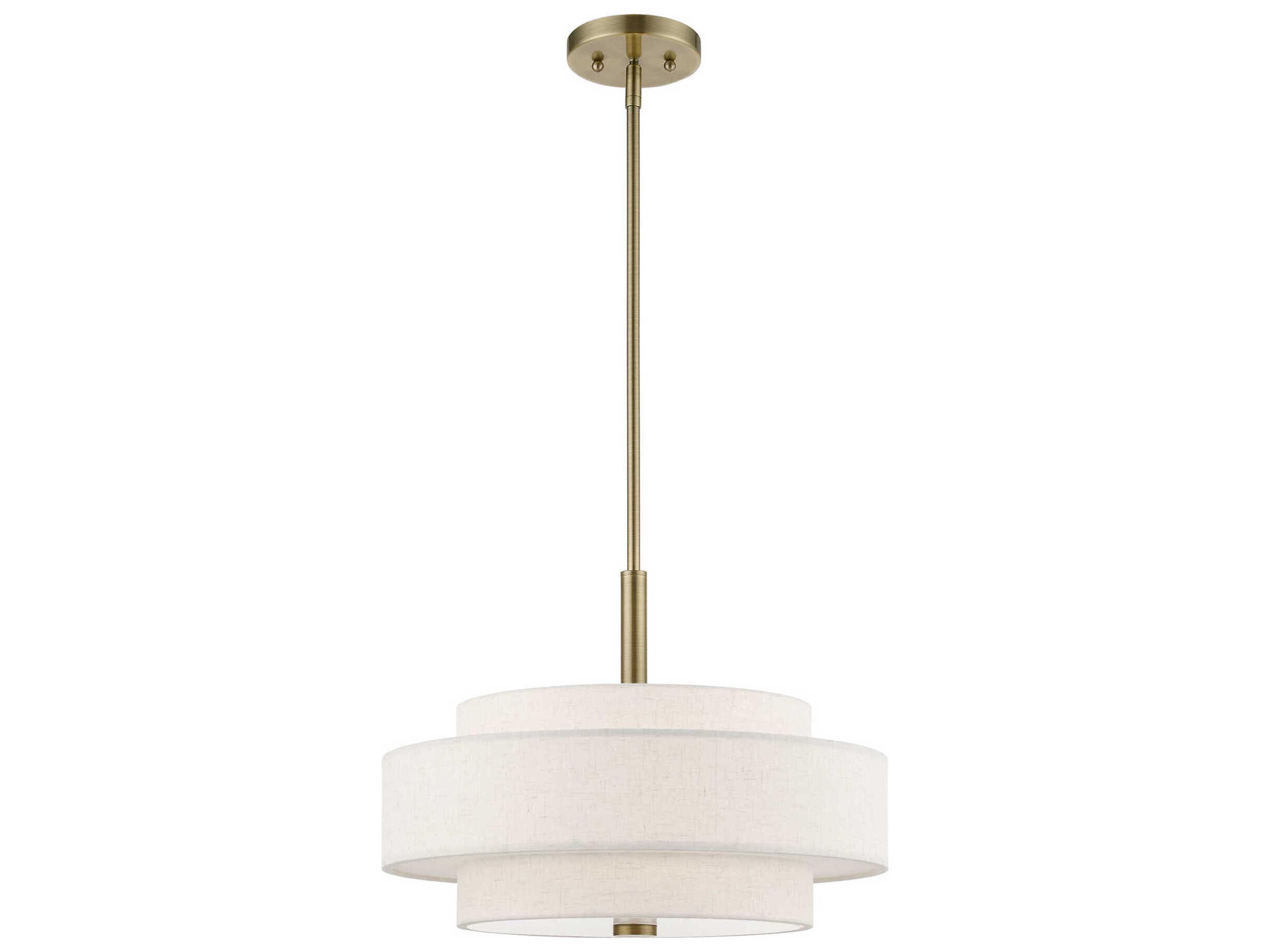 Monroe 4-Light Antique Brass Drum Pendant