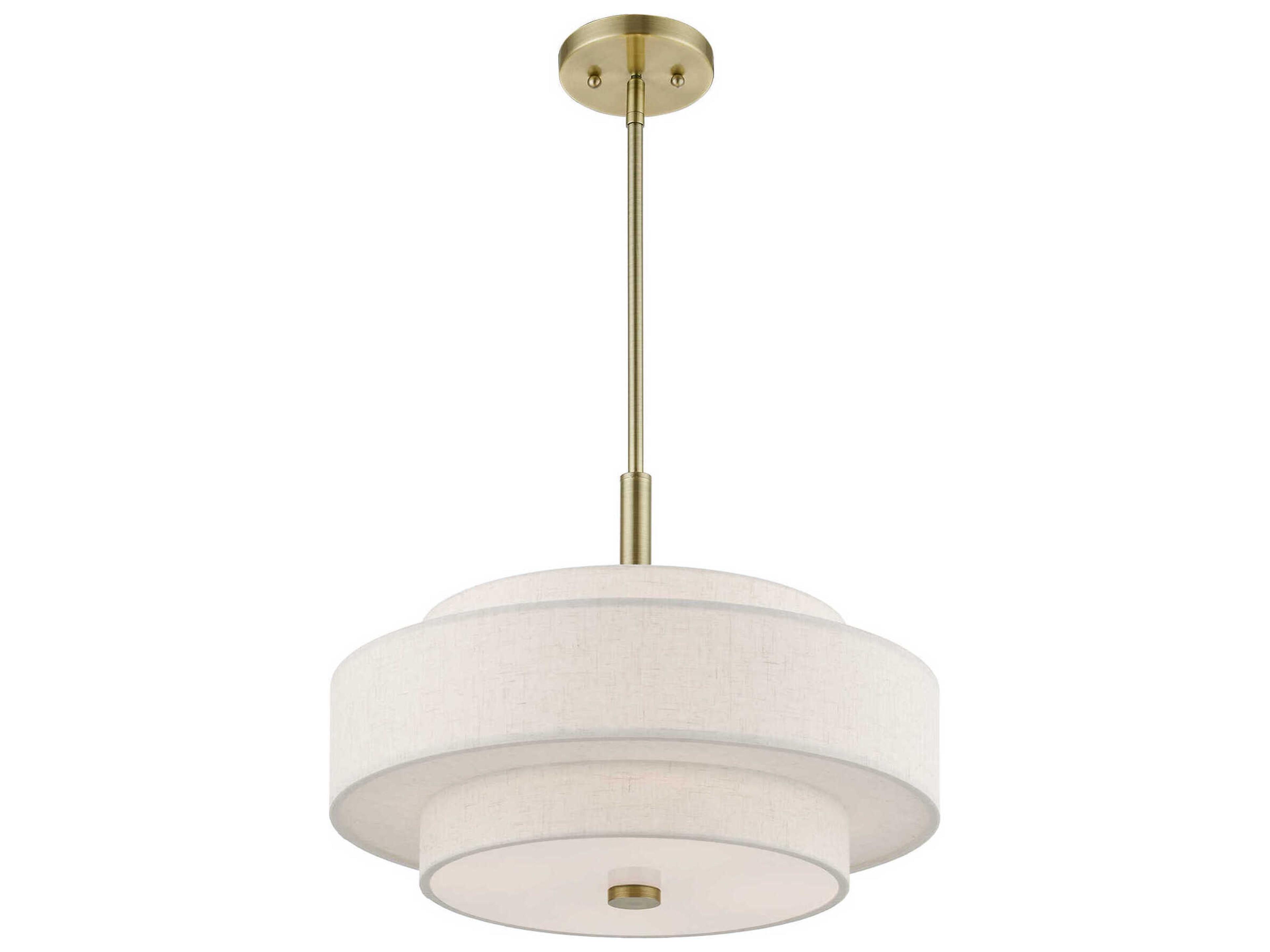 Livex Lighting Monroe 4-Light Antique Brass Drum Pendant