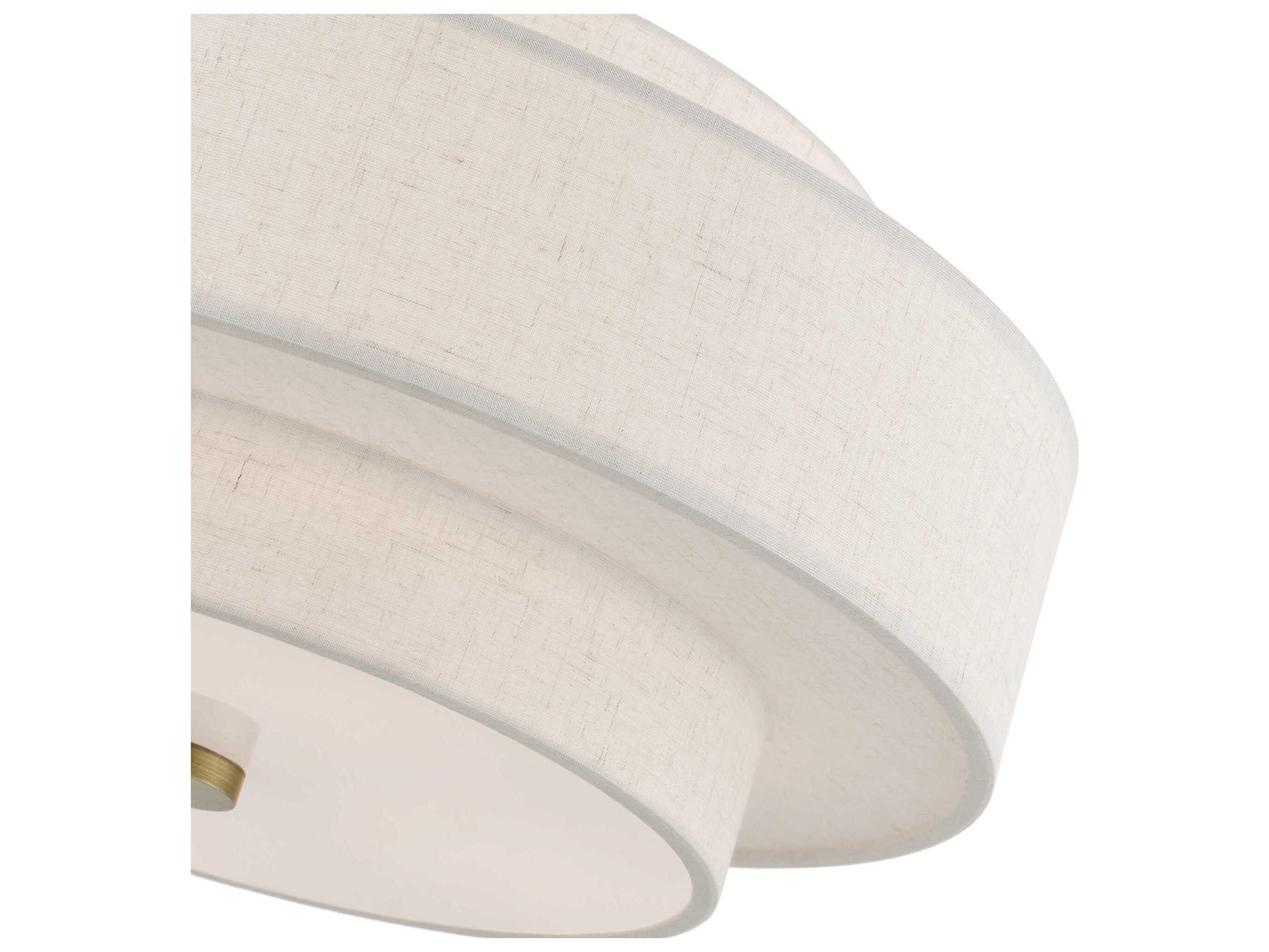 Livex Lighting Monroe 4-Light Antique Brass Drum Pendant