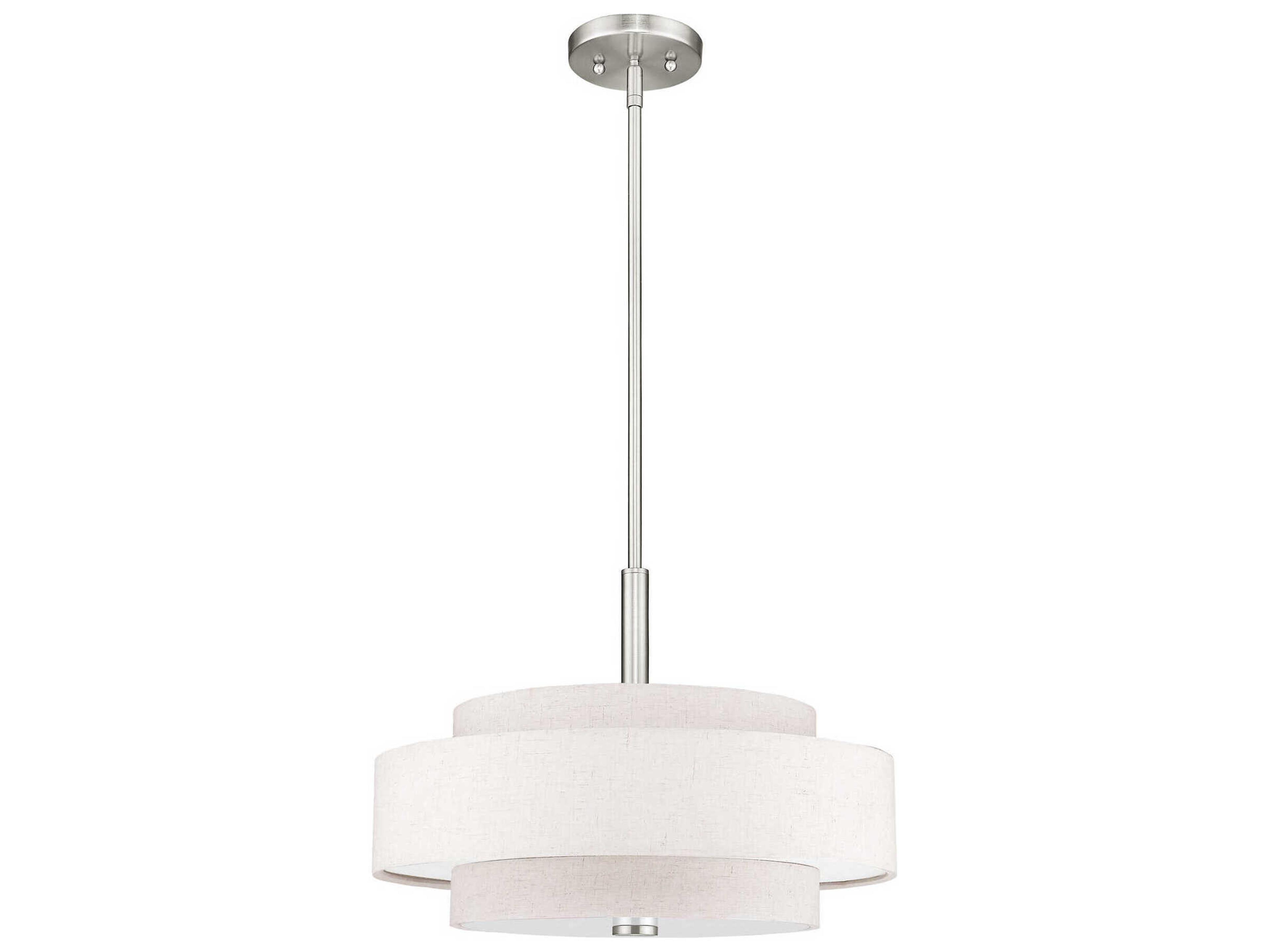 Livex Lighting Meridian 4-Light Brushed Nickel Drum Pendant