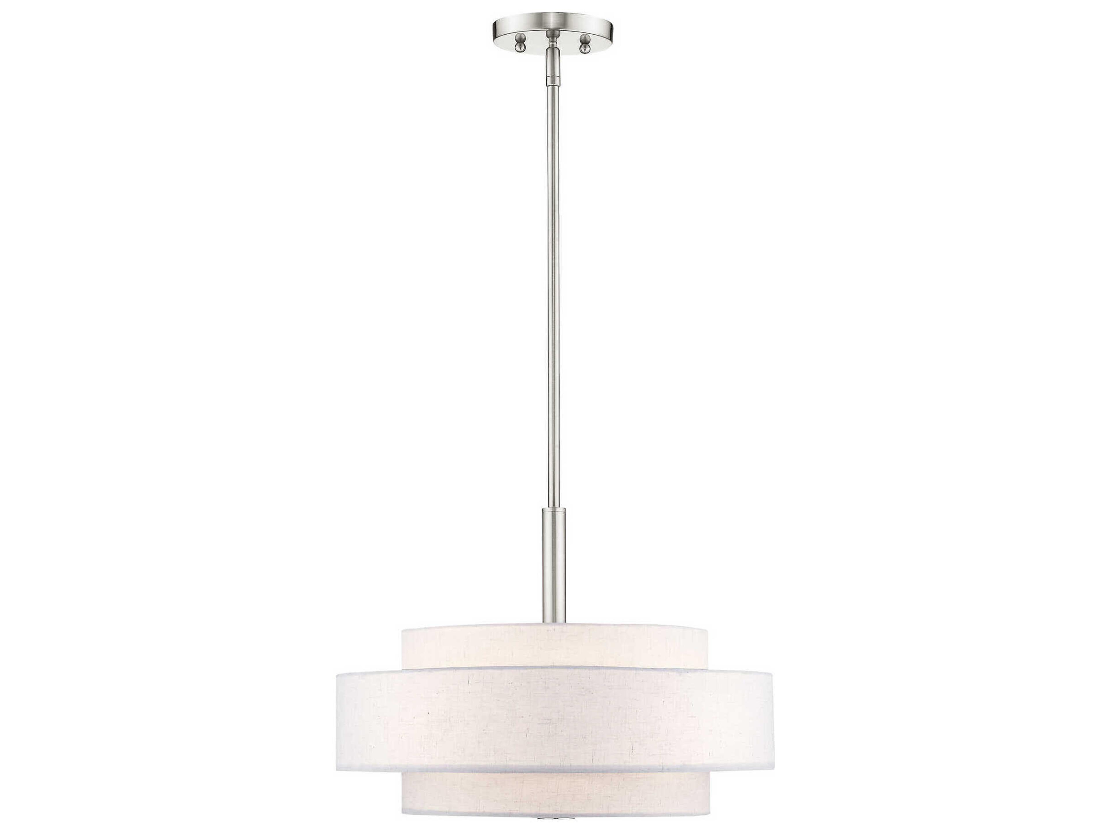 Livex Lighting Meridian 4-Light Brushed Nickel Drum Pendant