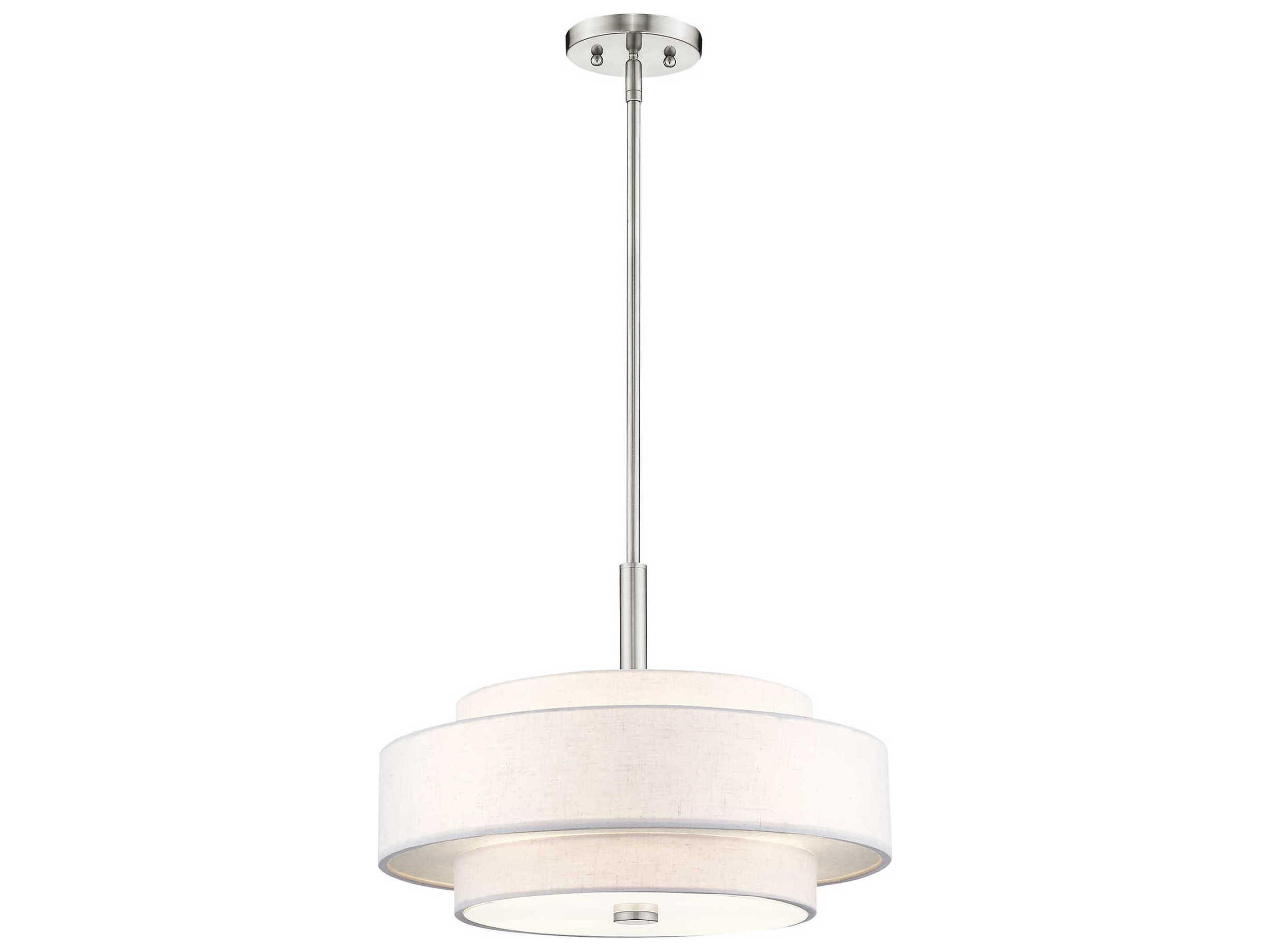 Livex Lighting Meridian 4-Light Brushed Nickel Drum Pendant