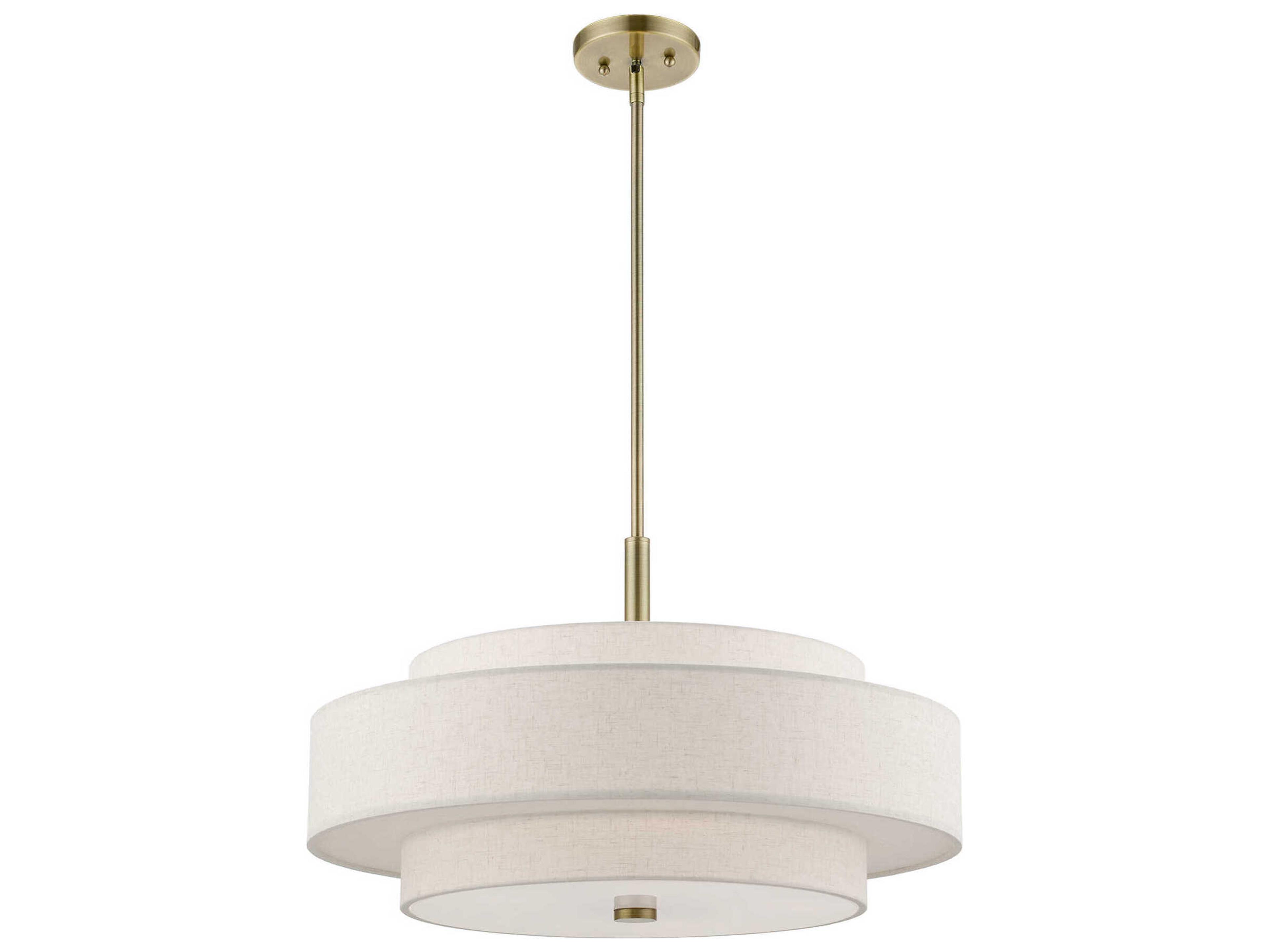 Livex Lighting Monroe 5-Light Antique Brass Drum Pendant