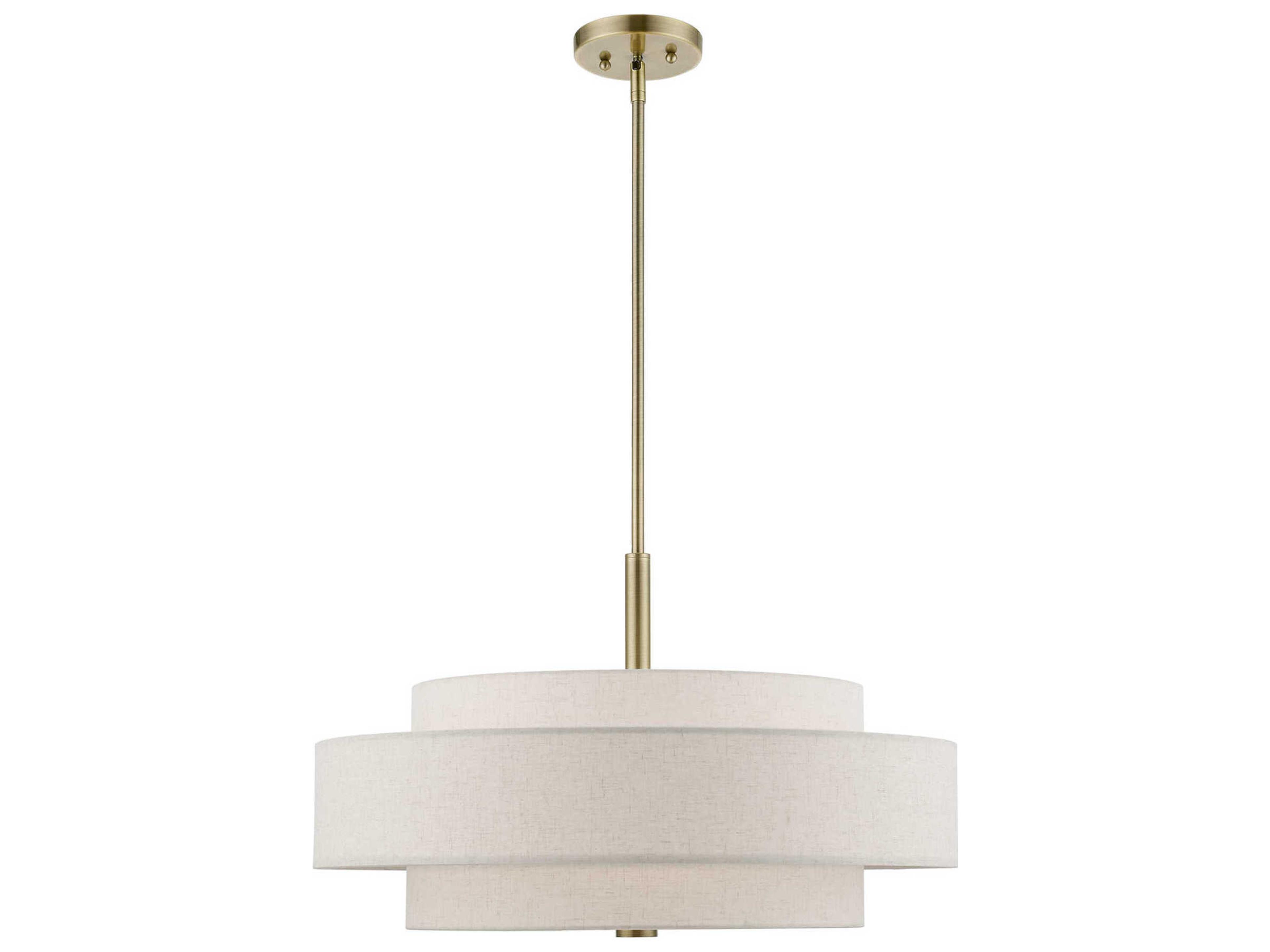 Livex Lighting Monroe 5-Light Antique Brass Drum Pendant