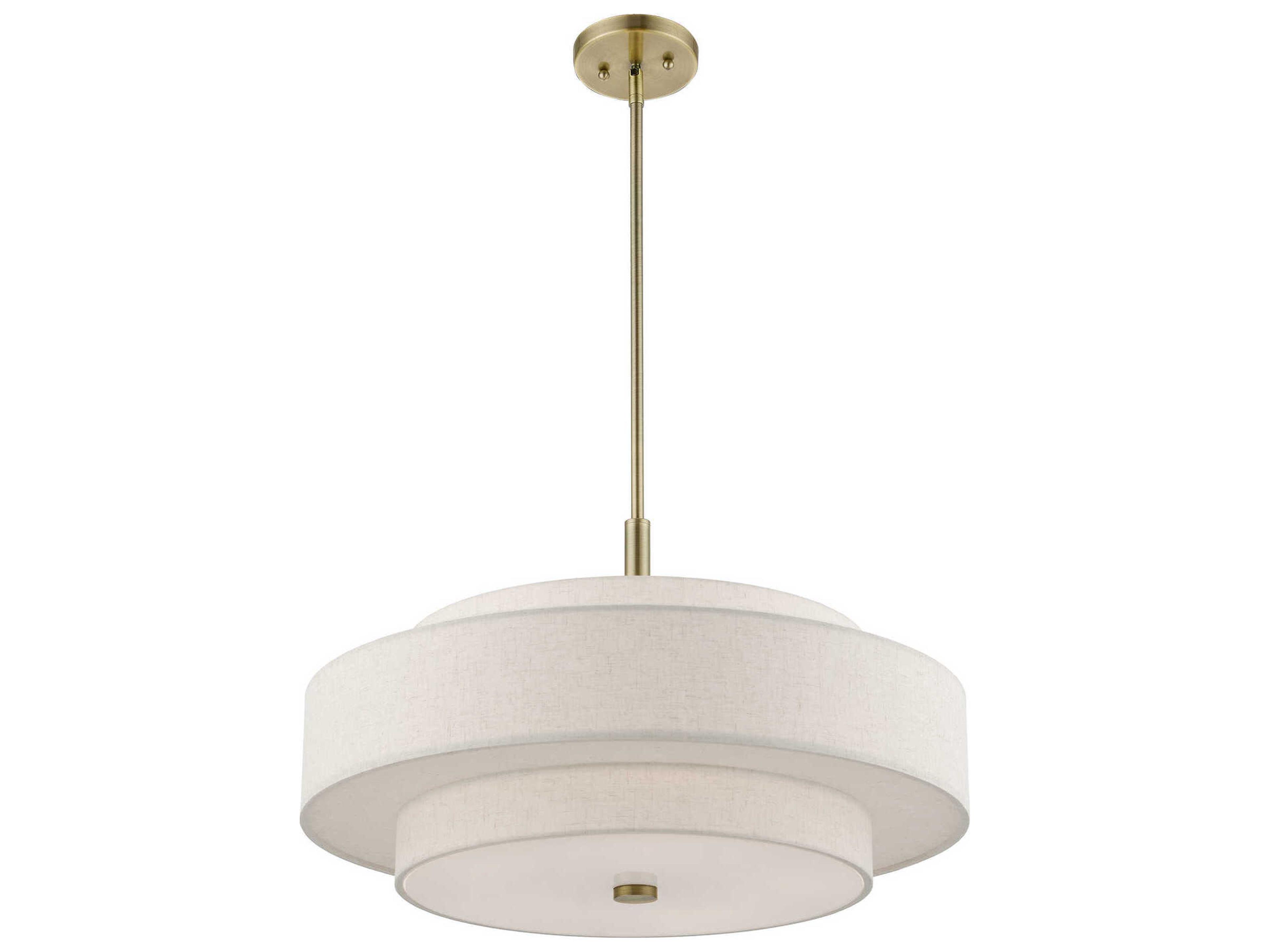 Livex Lighting Monroe 5-Light Antique Brass Drum Pendant