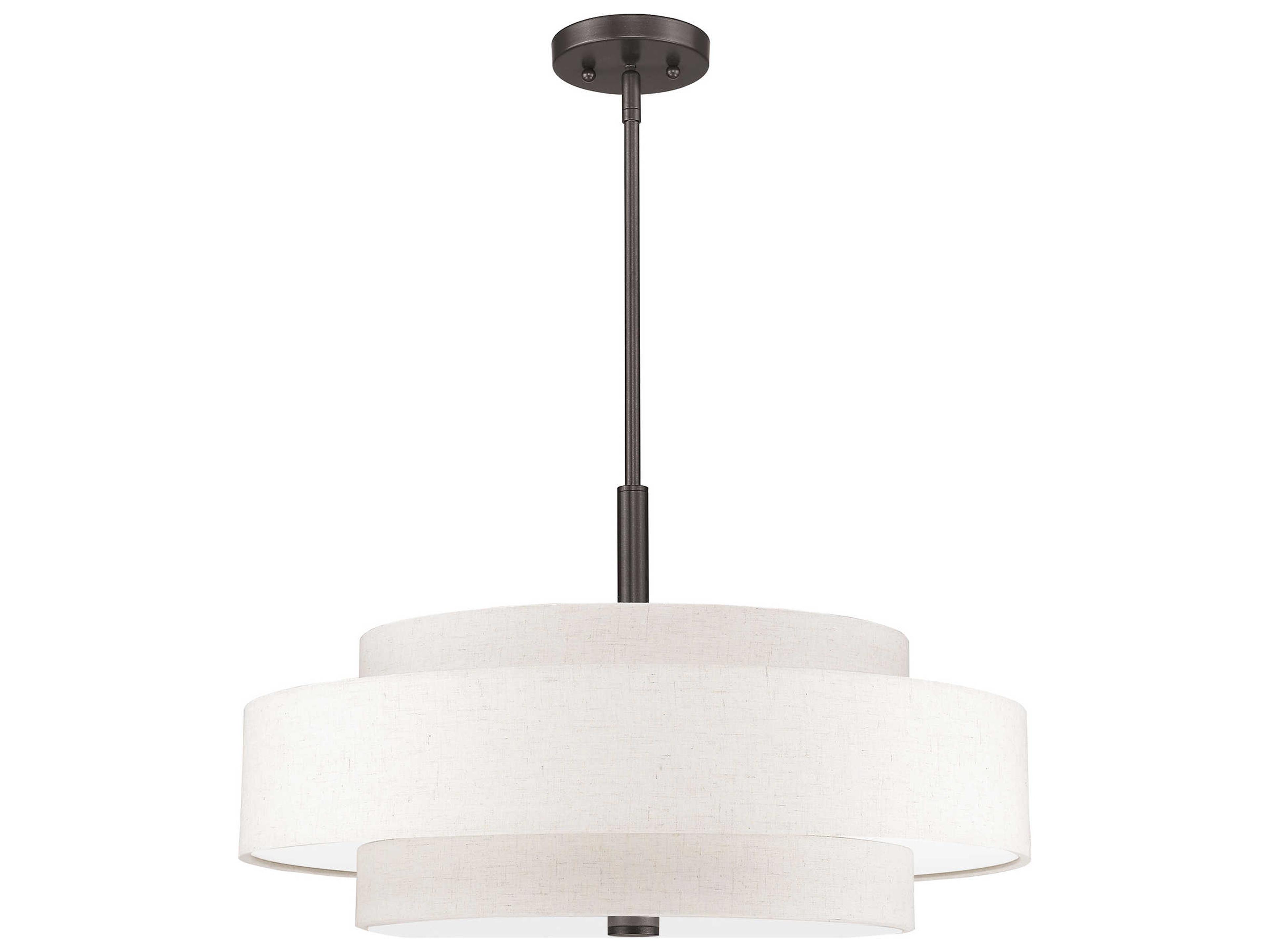 Livex Lighting Meridian 5-Light English Bronze Cylinder Drum Pendant